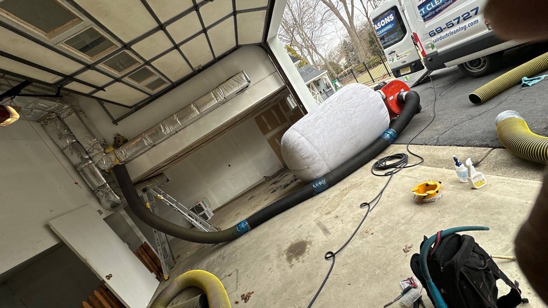 Air Duct Cleaning and Suspect Growth Removal Before and After Video/Photos Removal of mechanical component. by All Seasons Air Duct Cleaning 