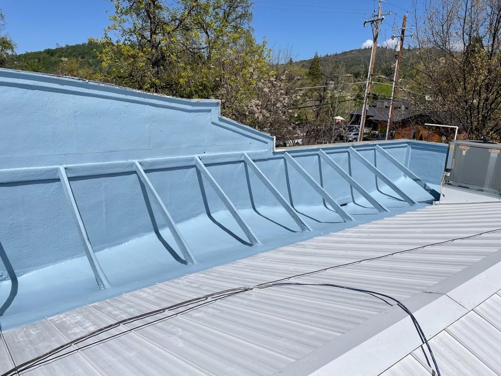 Foam Refurbish using Conklin Benchmark/PUMA XL coatings and spray foam by Straight Edge Roofing Inc