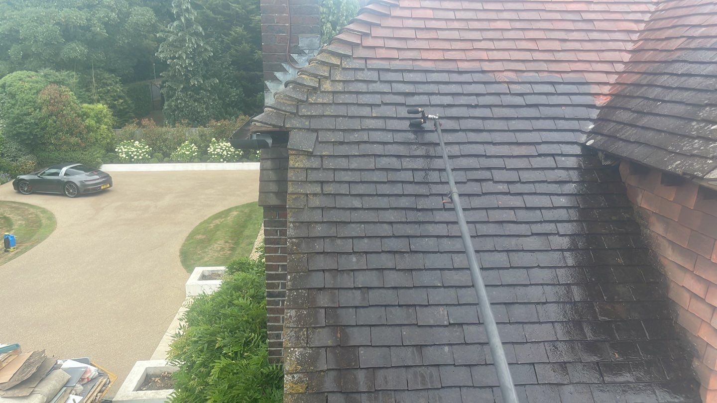 Roof Clean - Biocide Treatment using Honda 15lpm Low Pressure Washing Machine by Ges Exterior Cleaning ltd
