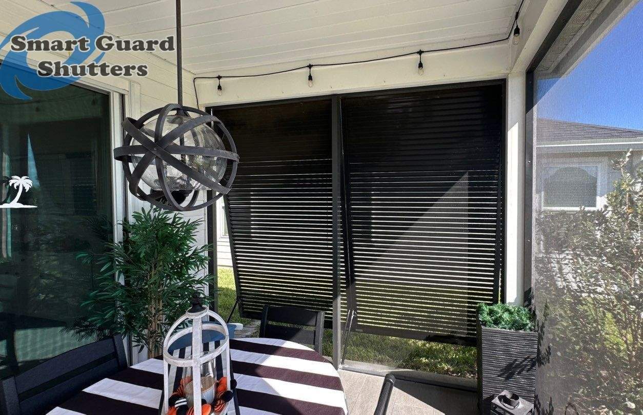 Decorative Bahamas in Jet Black by Smart Guard Shutters