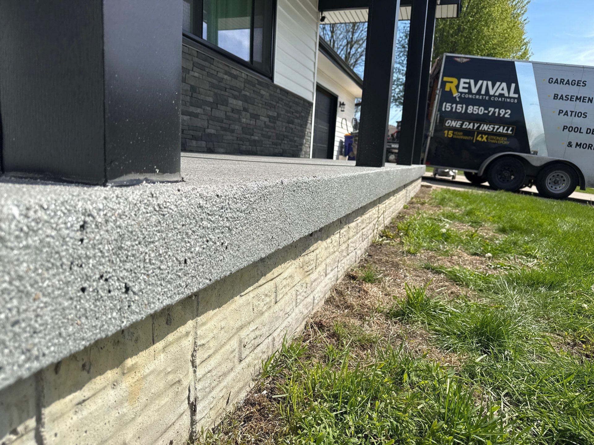 Indianola Porch Transformation by Revival Concrete Coatings