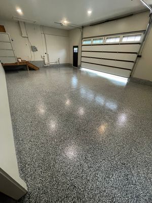 Domino Flake Floor Coating and Crack Repair in Chancellor