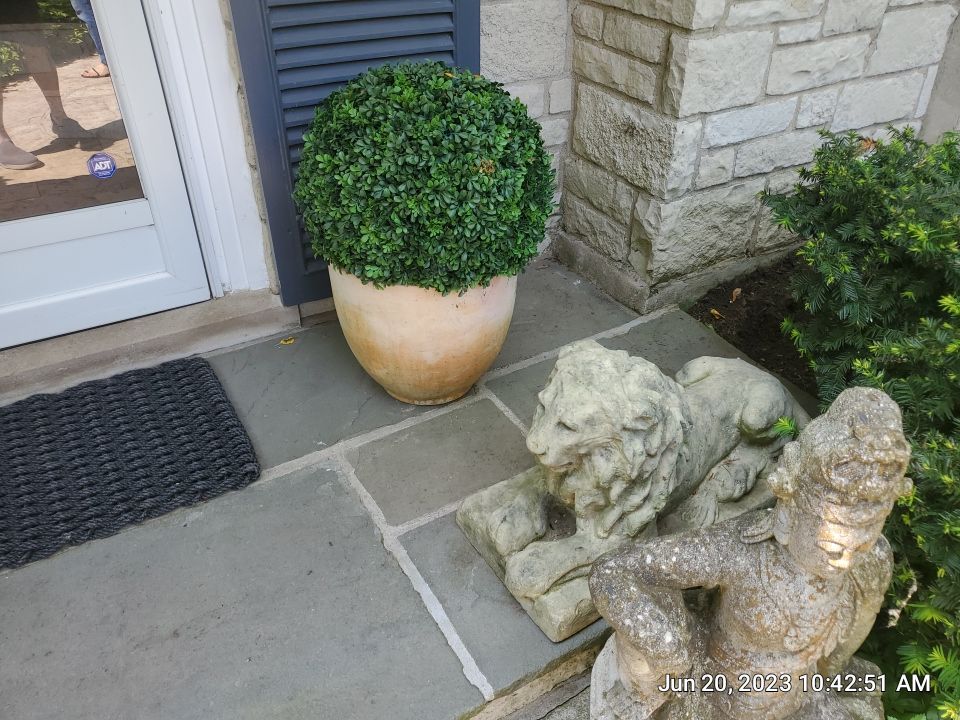 natural stone cleaning using Algaecide, soft wash soap by Northern Power Washing LLC.