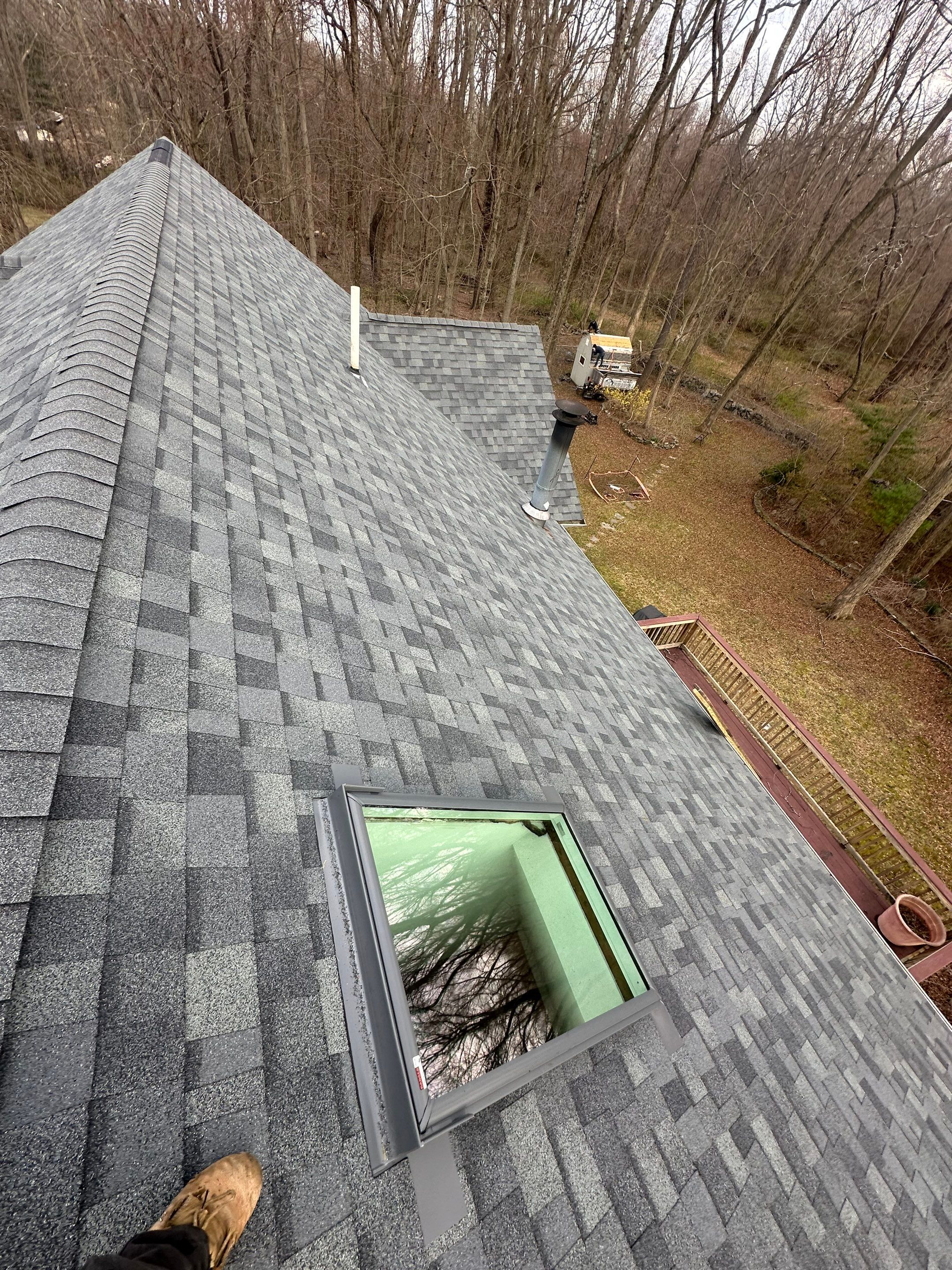 Residential Roofing Installation using Owens Corning TruDefinition Duration AR - Estate Gray & New Harvey Windows by A Plus Exterior
