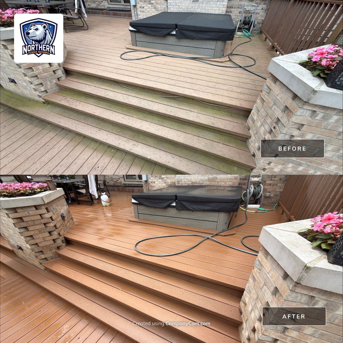 Trex Deck and Natural Stone Cleaning by Northern Power Washing LLC.