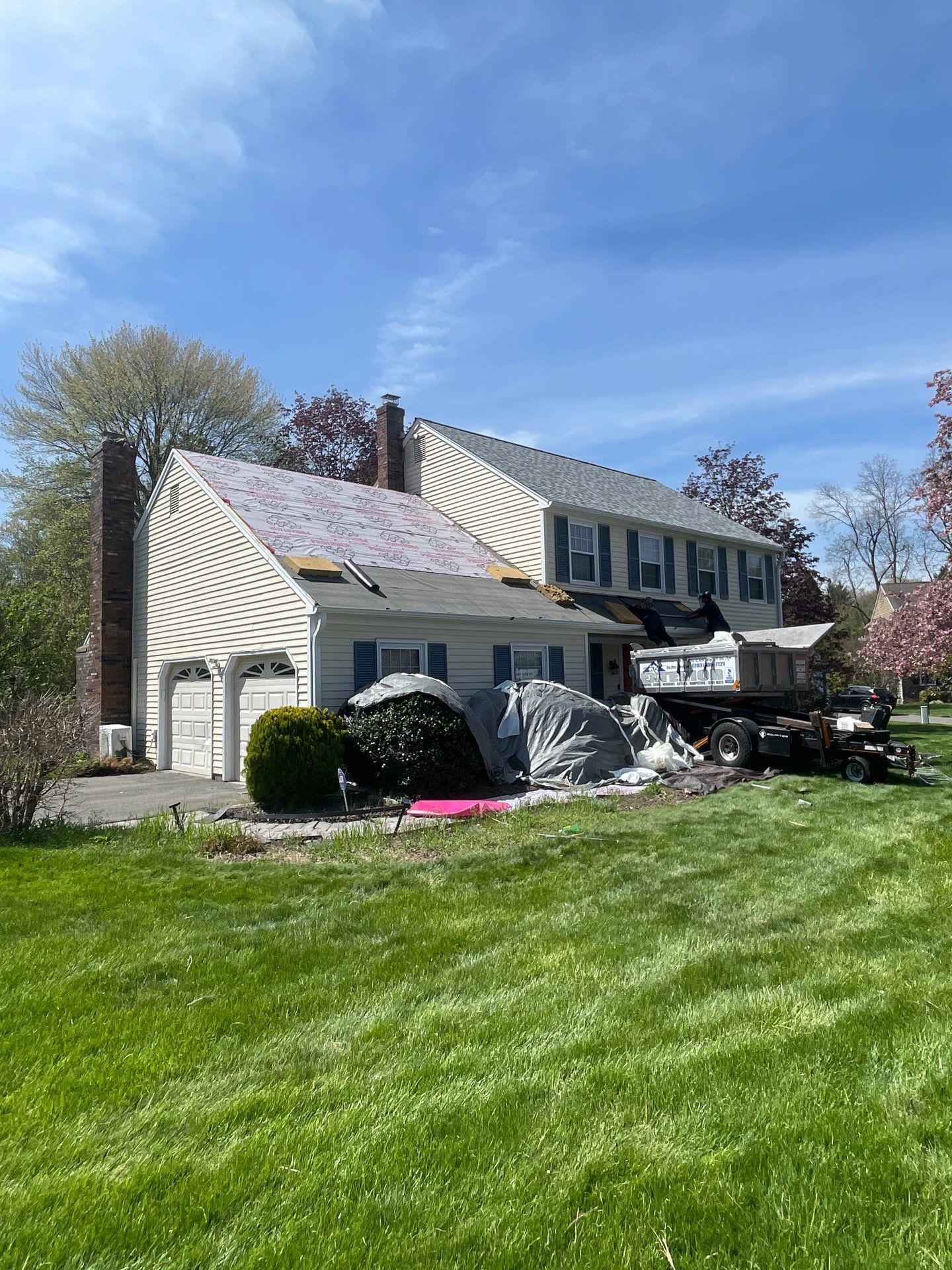 Architectural Shingle Roof Replacement and Chimney Flashing in Cheshire, CT by A Plus Exterior