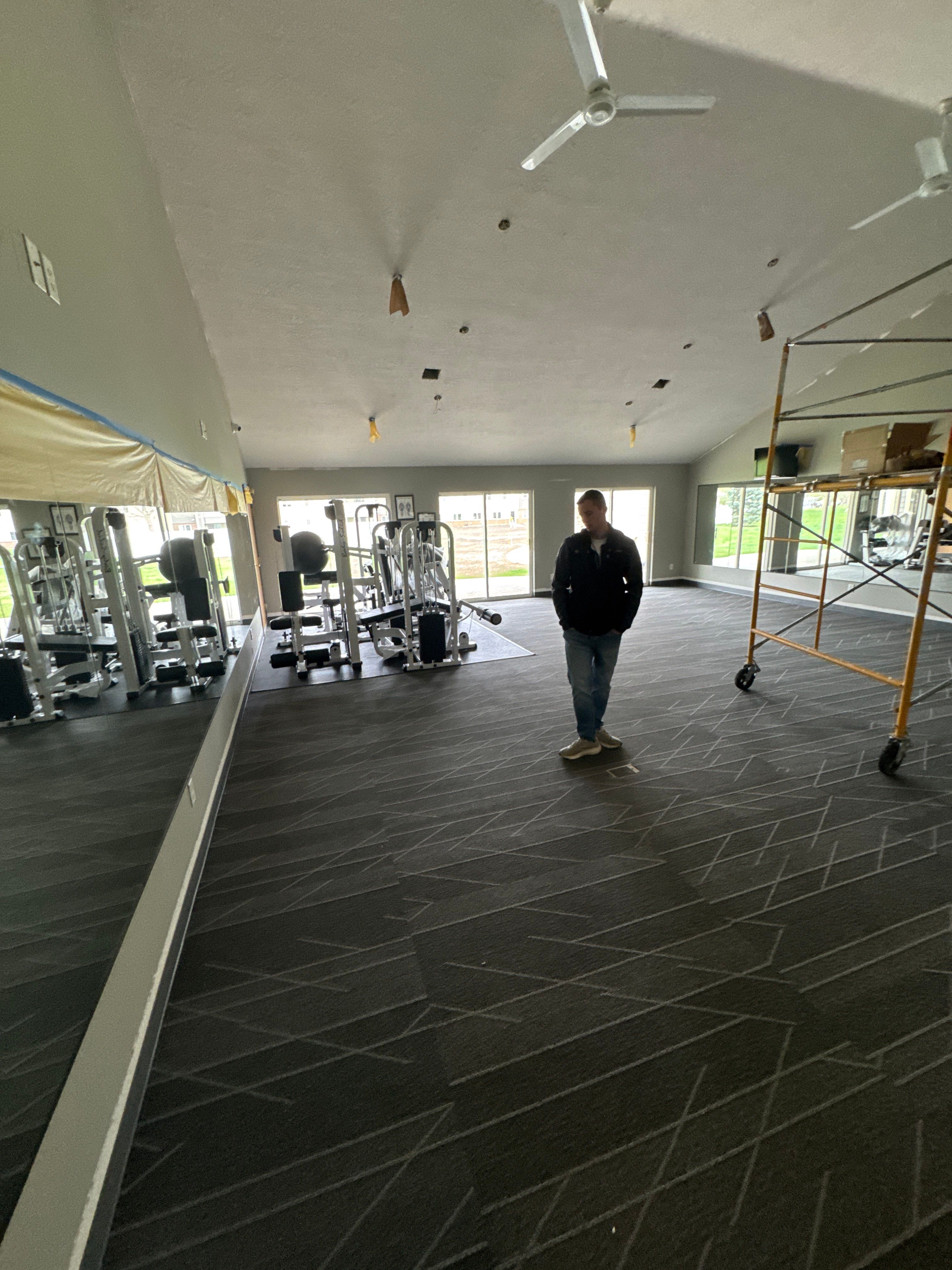 Commercial Fitness Center Interior Build-Out in Sioux Falls by Select Painting, Coatings & Garage Cabinets