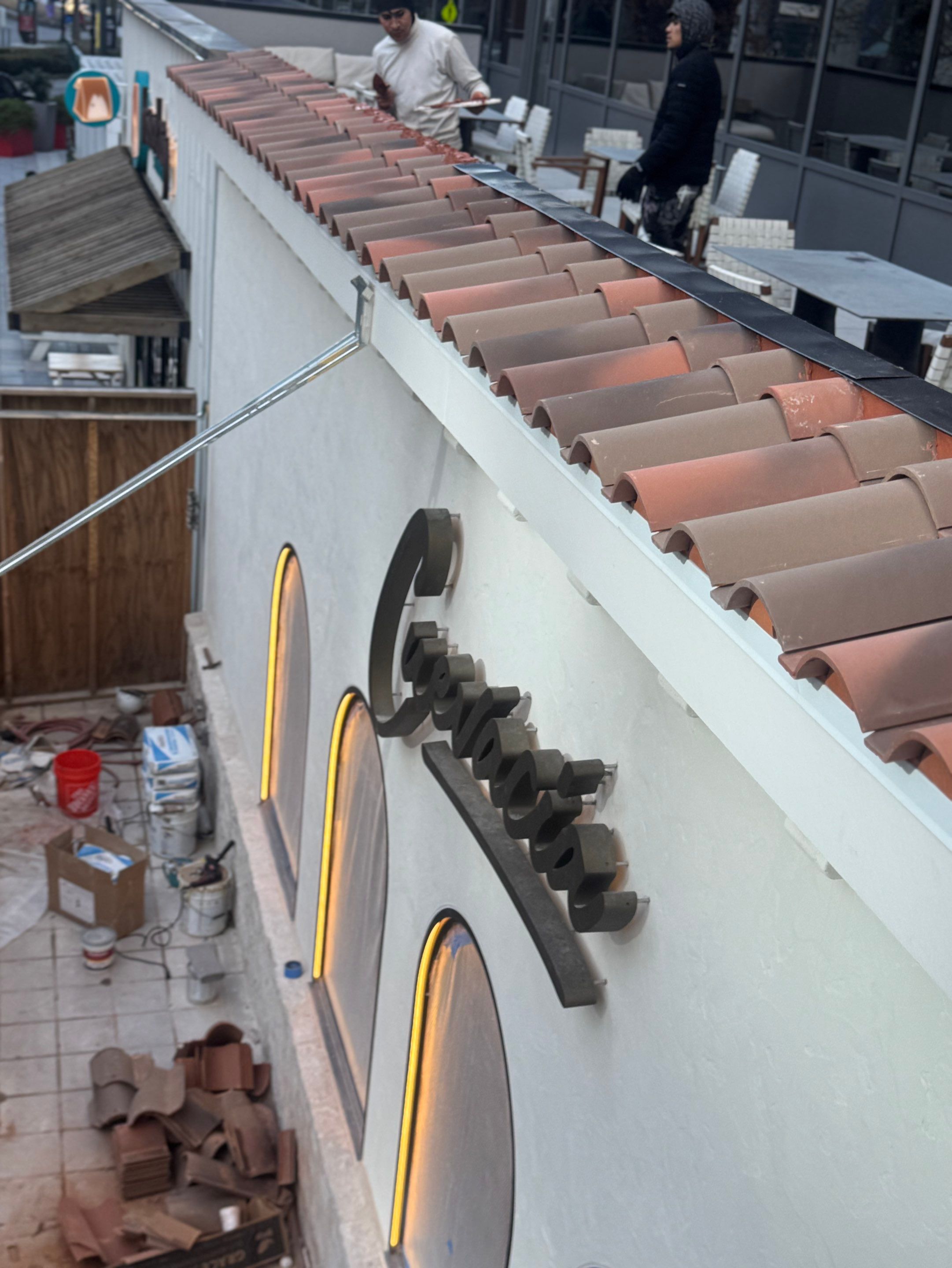 Spanish Tile & TPO Roofing Installation – Cuevacia Restaurant | Colony Square Midtown Atlanta by Mosaic Roofing Company