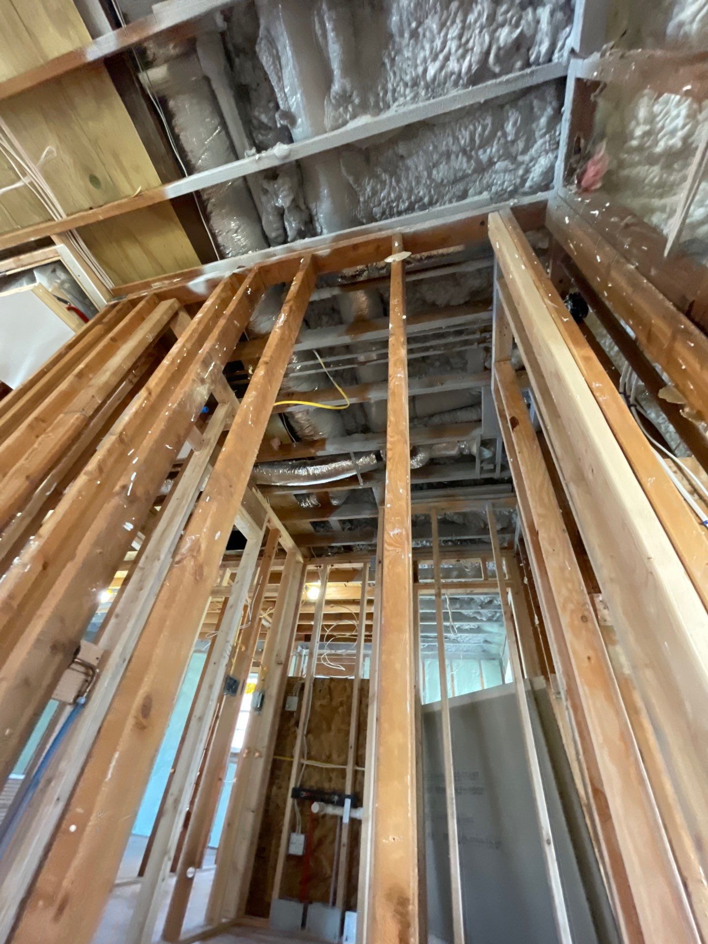 Basement Exterior Walls using Closed Cell Spray Foam by NYS Foam & Energy