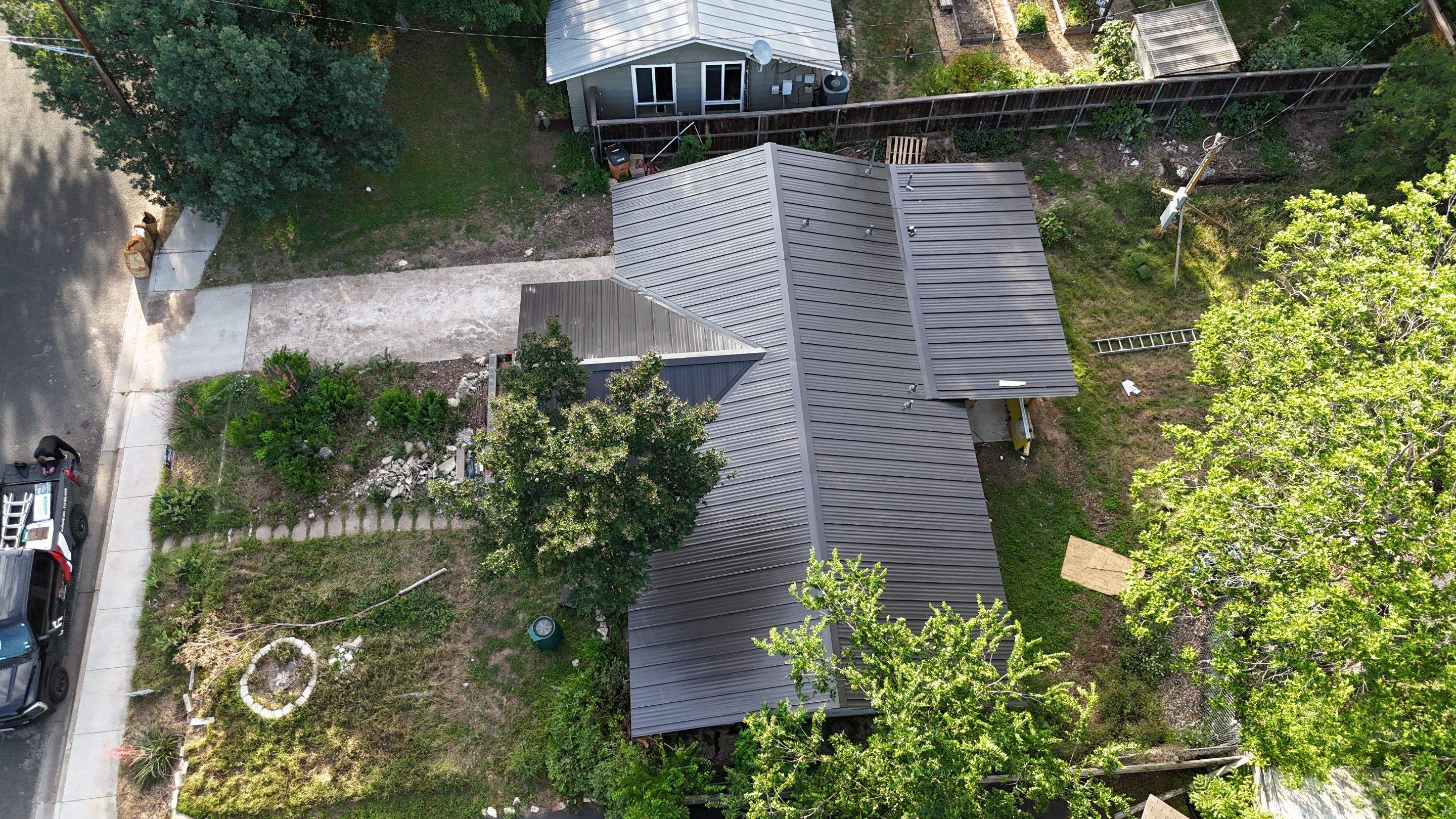 Dark Bronze - L&A Standing Seam with Striations by RoofsOnly.com