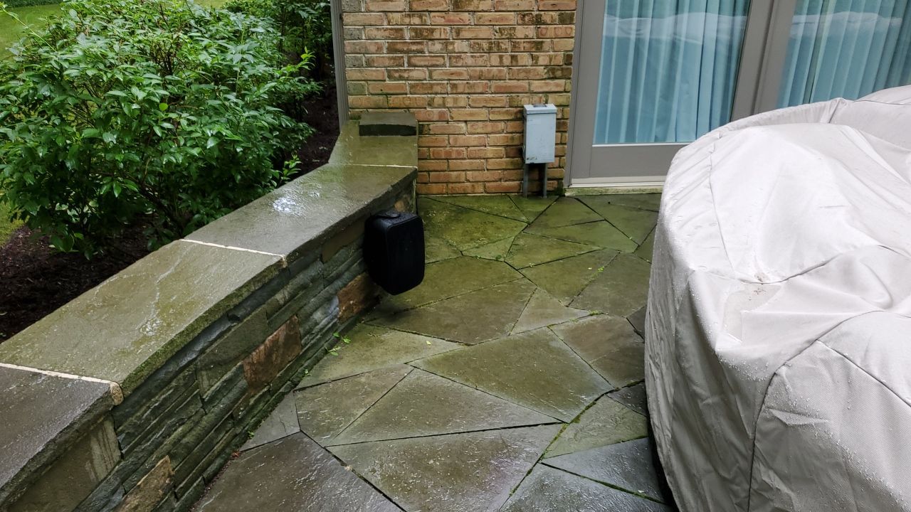 Bluestone patio cleaning by Northern Power Washing LLC.
