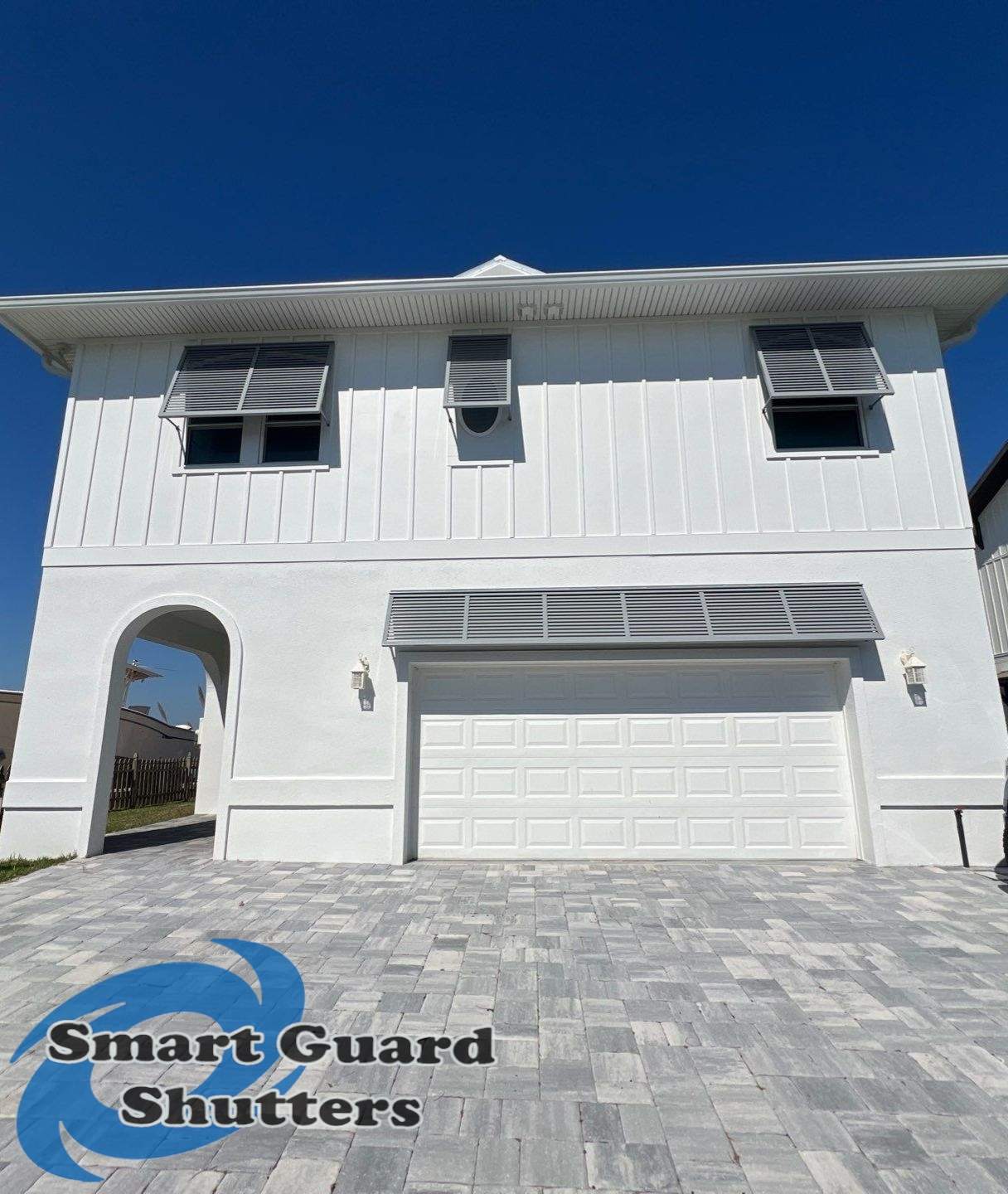Bahama Shutters in Traffic Gray A by Smart Guard Shutters
