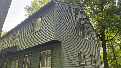 Siding Replacement using Alside Charter Oak D4.5" Deep Moss