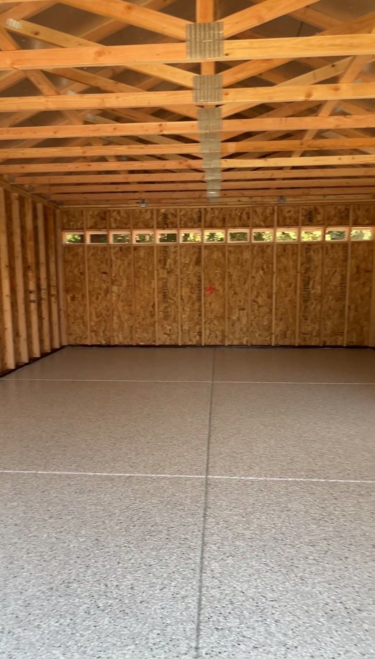 Garage Floor: Vinyl Chip using Light Grey by J&C Concrete Restoration, Inc