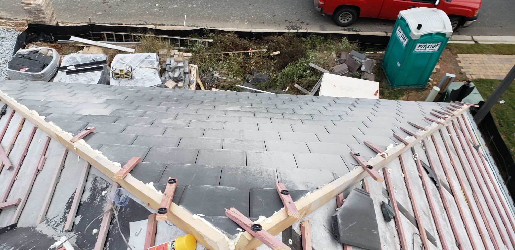 Residential Roof Replacement using Vermont Slate by Mosaic Roofing Company