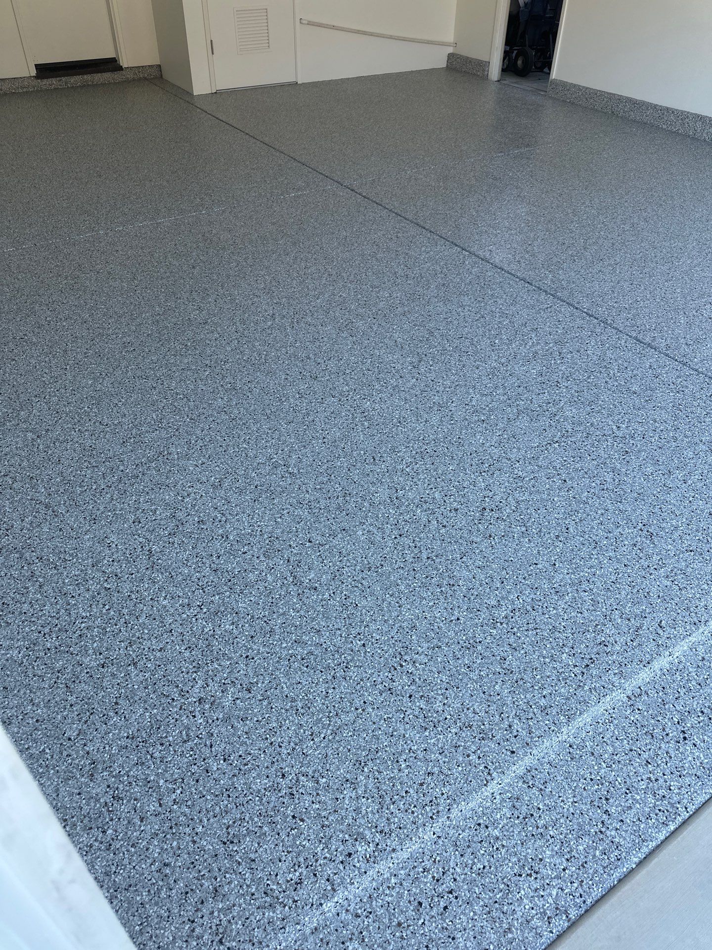 San Luis Obispo Garage Floor Polyurea Coating with Coyote Chips by MGP Coatings