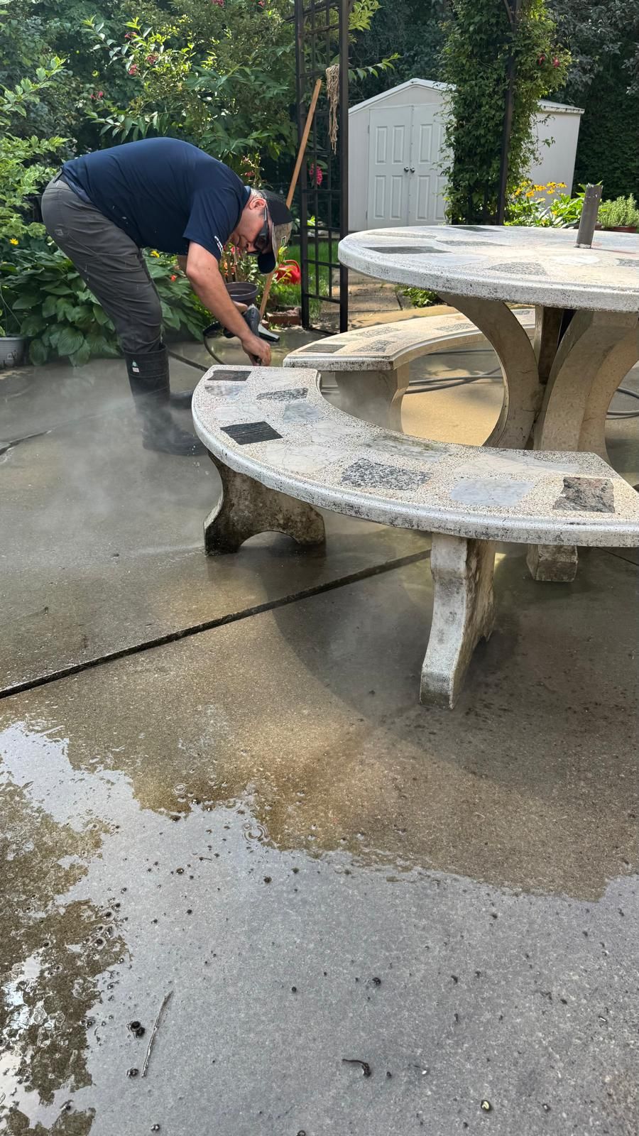 Residential Concrete Sidewalk Installation and Patio Power Washing in Maple by GTA HOME PAINTING