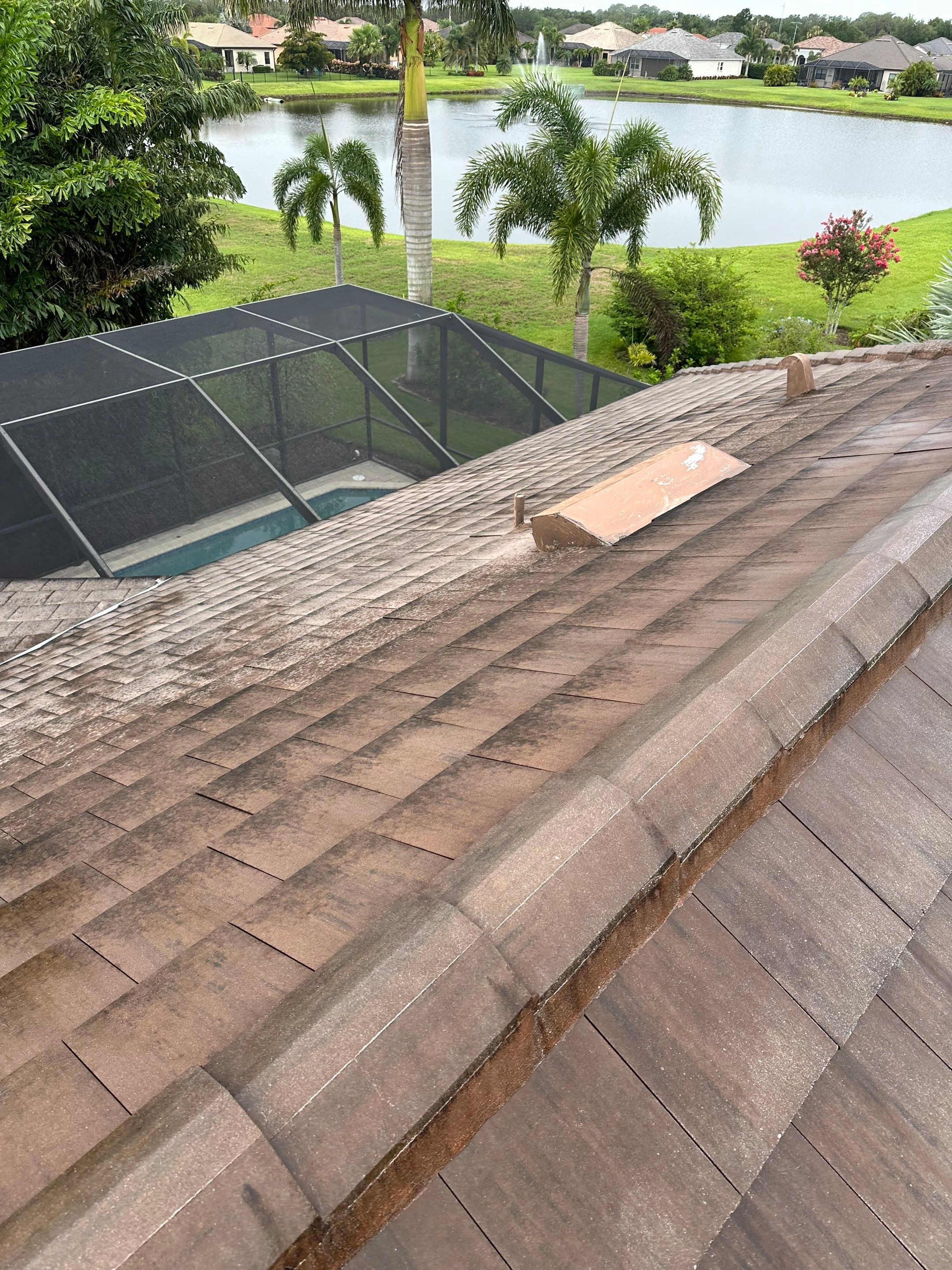 Flat Tile Roof Cleaning, House Wash & Sidewalk Cleaning in Enclave at Country Meadows, Bradenton, FL | Sunshine AquaWash by Sunshine AquaWash