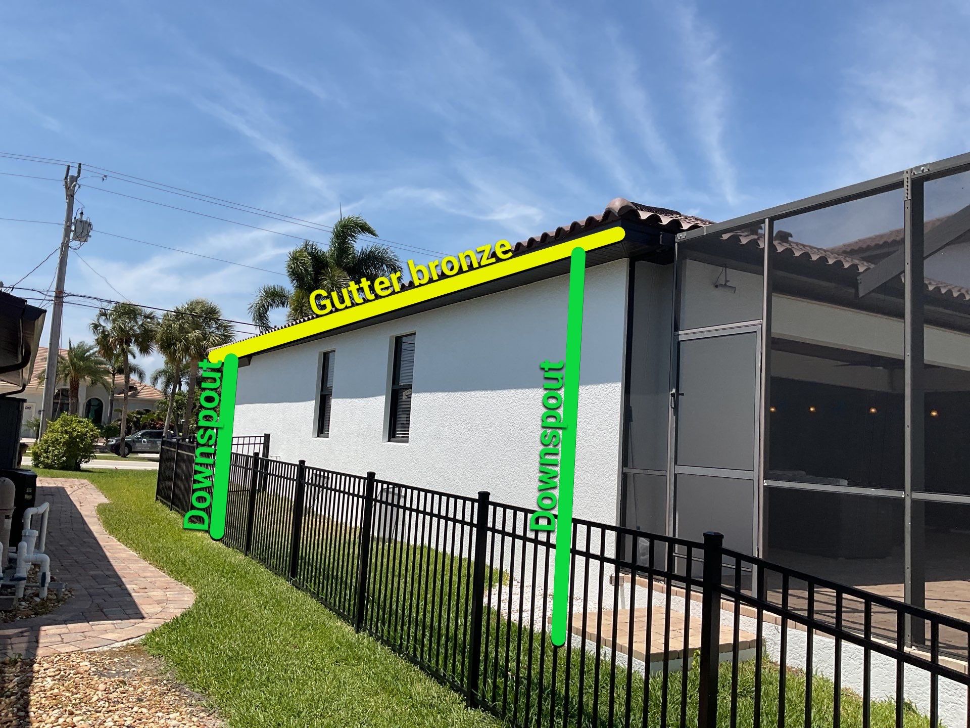 Stylish seamless gutters in Cape Coral FL by Gutter Professors