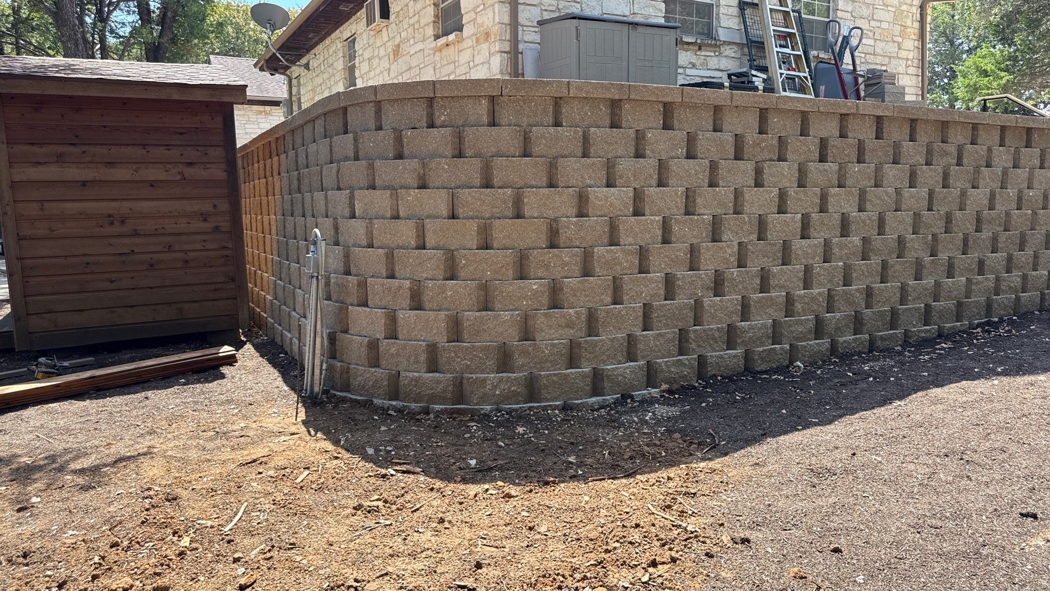 In Progress Retaining Wall Project by Peterson’s