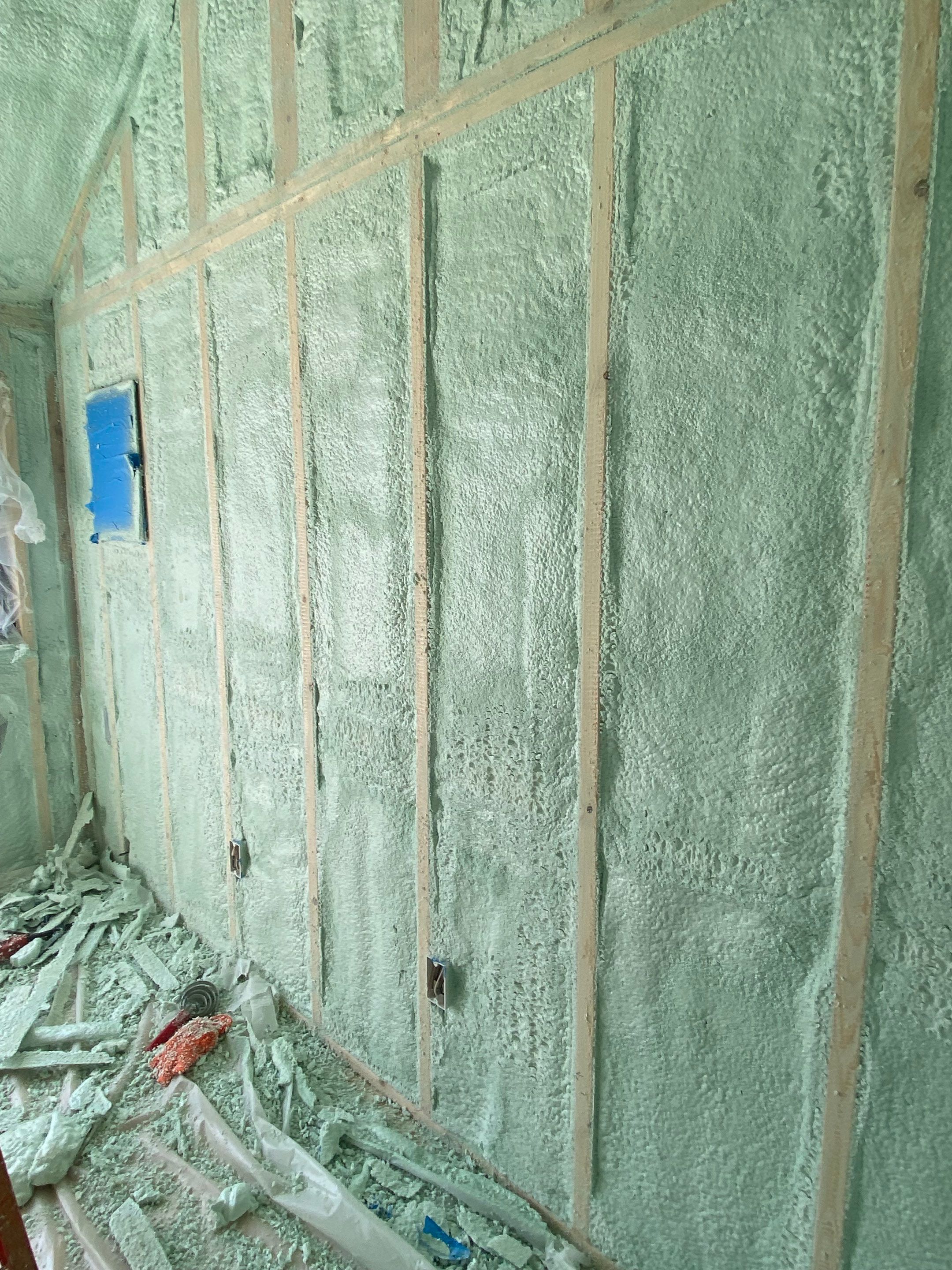 Exterior Walls using Closed Cell Spray Foam by NYS Foam & Energy