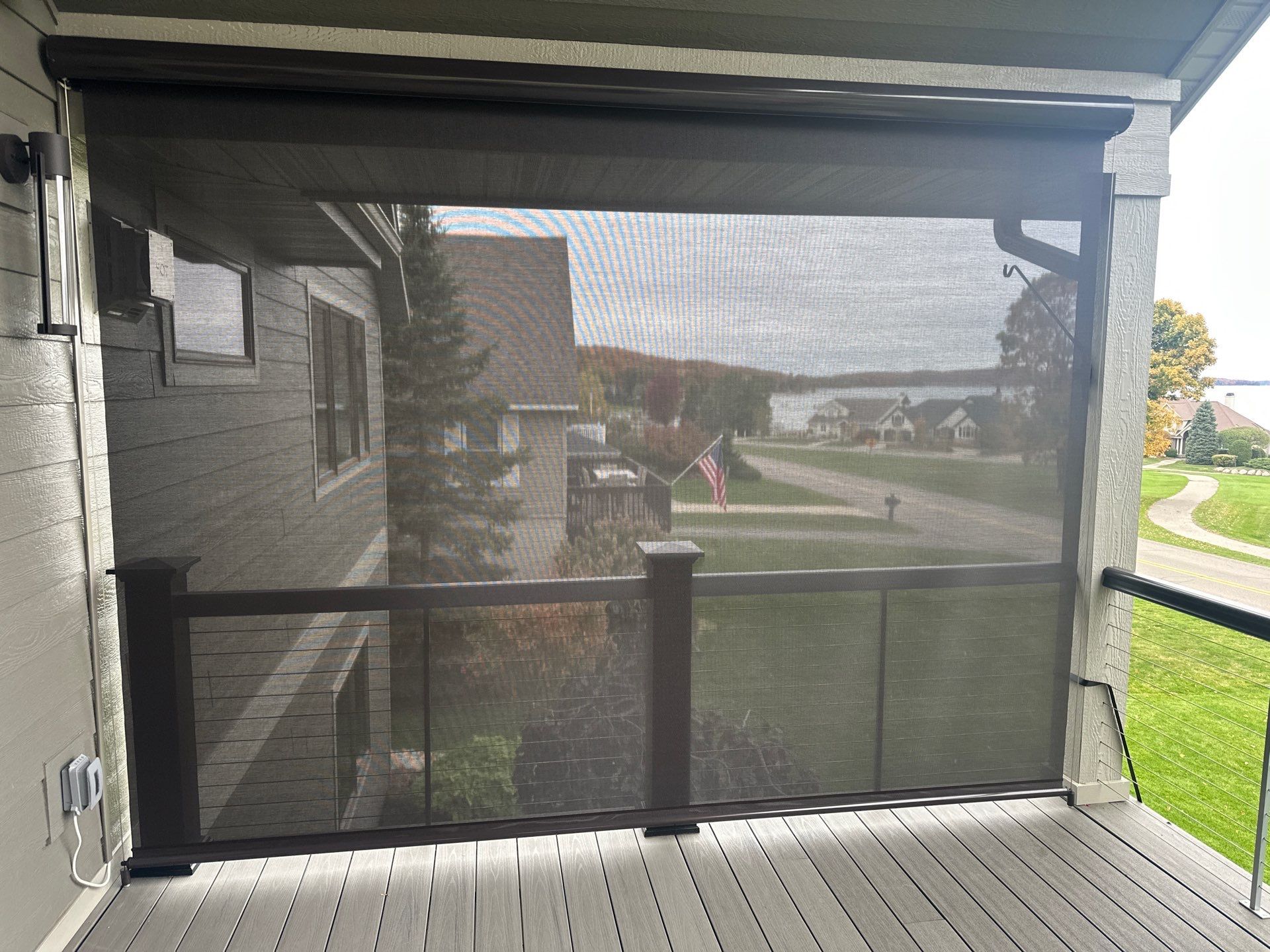 Retractable Sunesta Screen Installation for Covered Deck in Boyne City