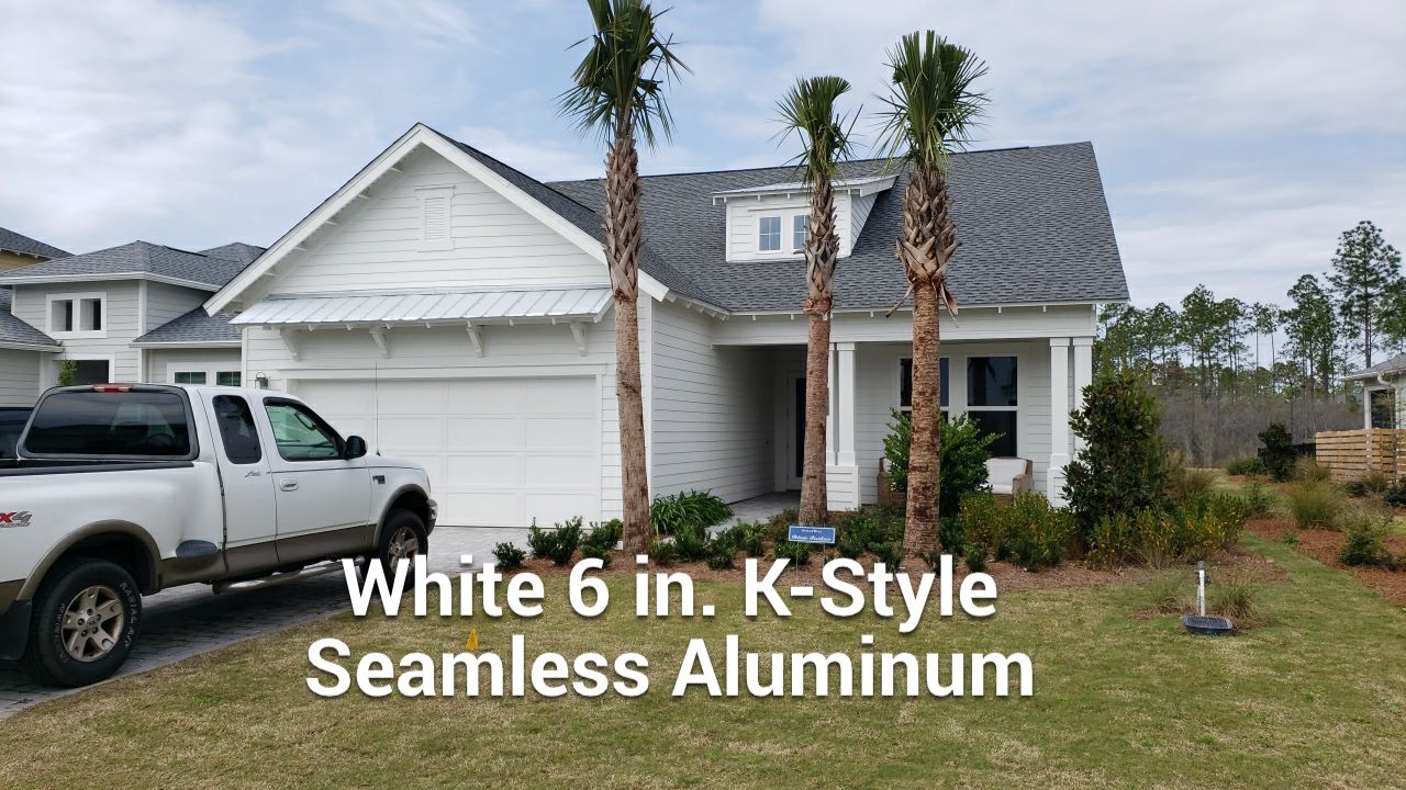 Gutter Installation Using White K-Style Aluminum Seamless Gutters by Gutter Professors