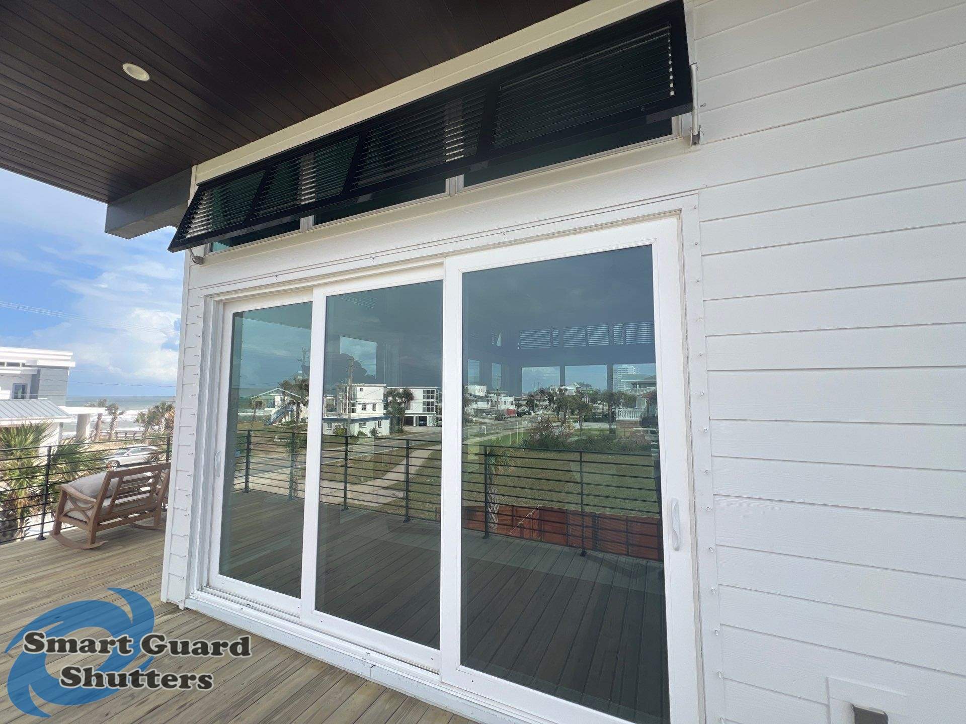  AstroGuard Hurricane Fabric & Impact Bahamas in Jet Black by Smart Guard Shutters
