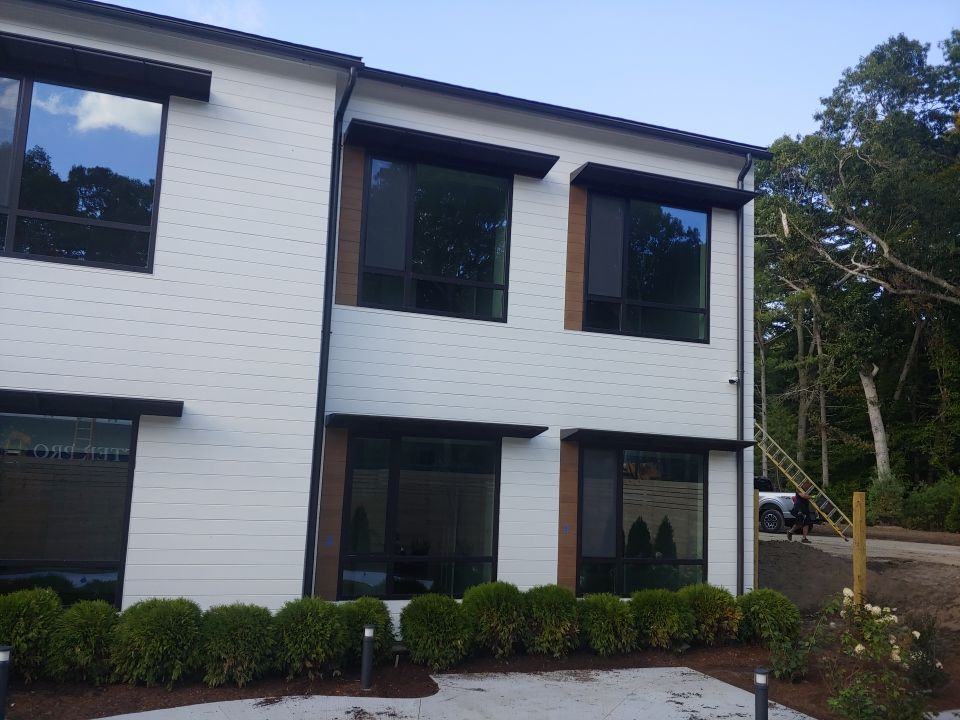 Norwell, MA Gutter Installation using Half Round Aluminum Gutter at The Cordwainer by Gutter Pro Enterprises