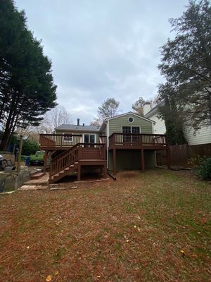 Multi-Level Wood Deck Restoration and Staining in Atlanta