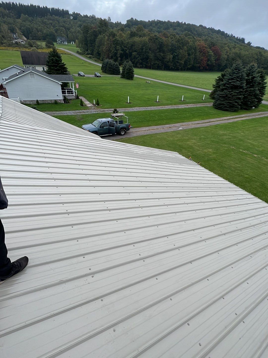 Light Stone Exposed Fastener by Reimagine Roofing