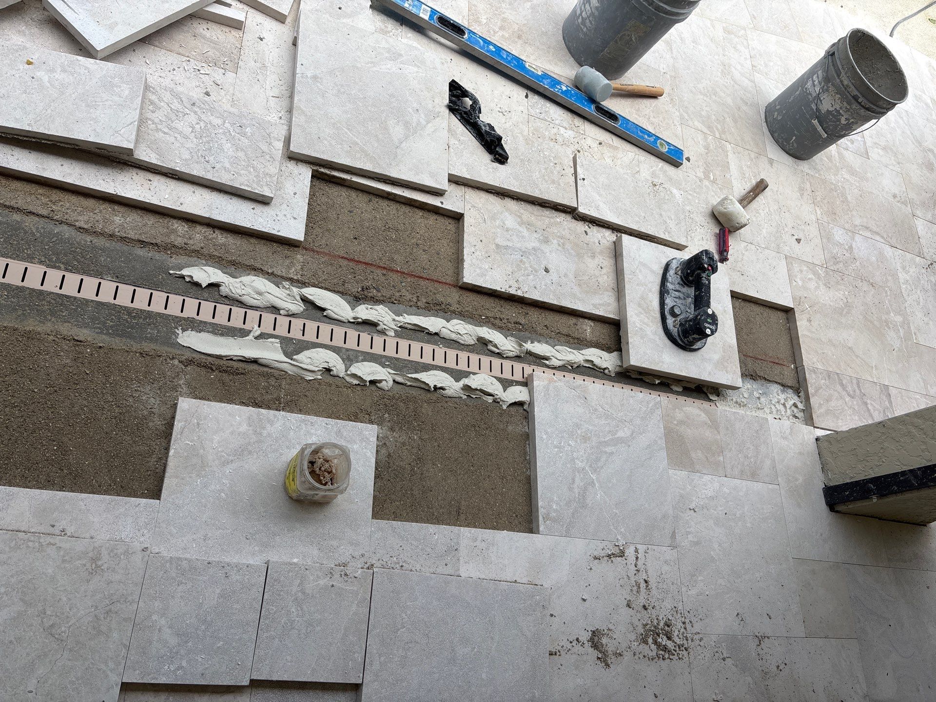 Textured Marble Pool Deck - Bonita National Golf & Country Club by Old Town Pavers Llc