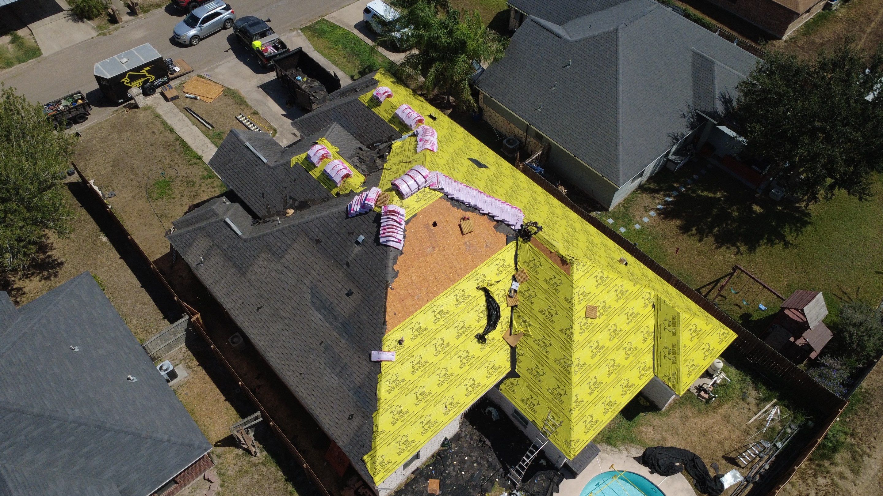 Mercedes Tx full Roof by Bison Roofing