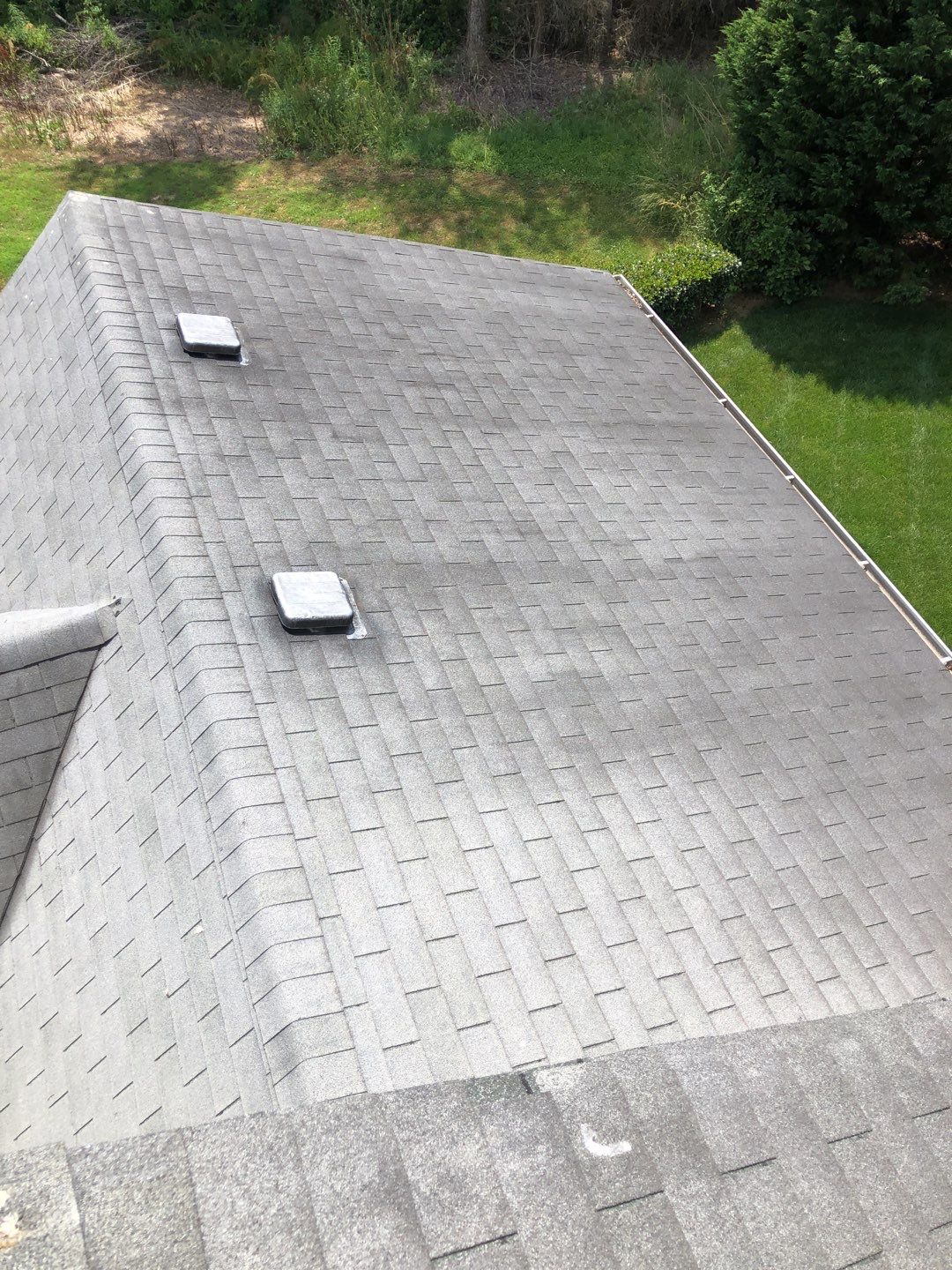Roof replacement and interior repair by hail damage using Moire Black by Just Brilliant Restoration JBR