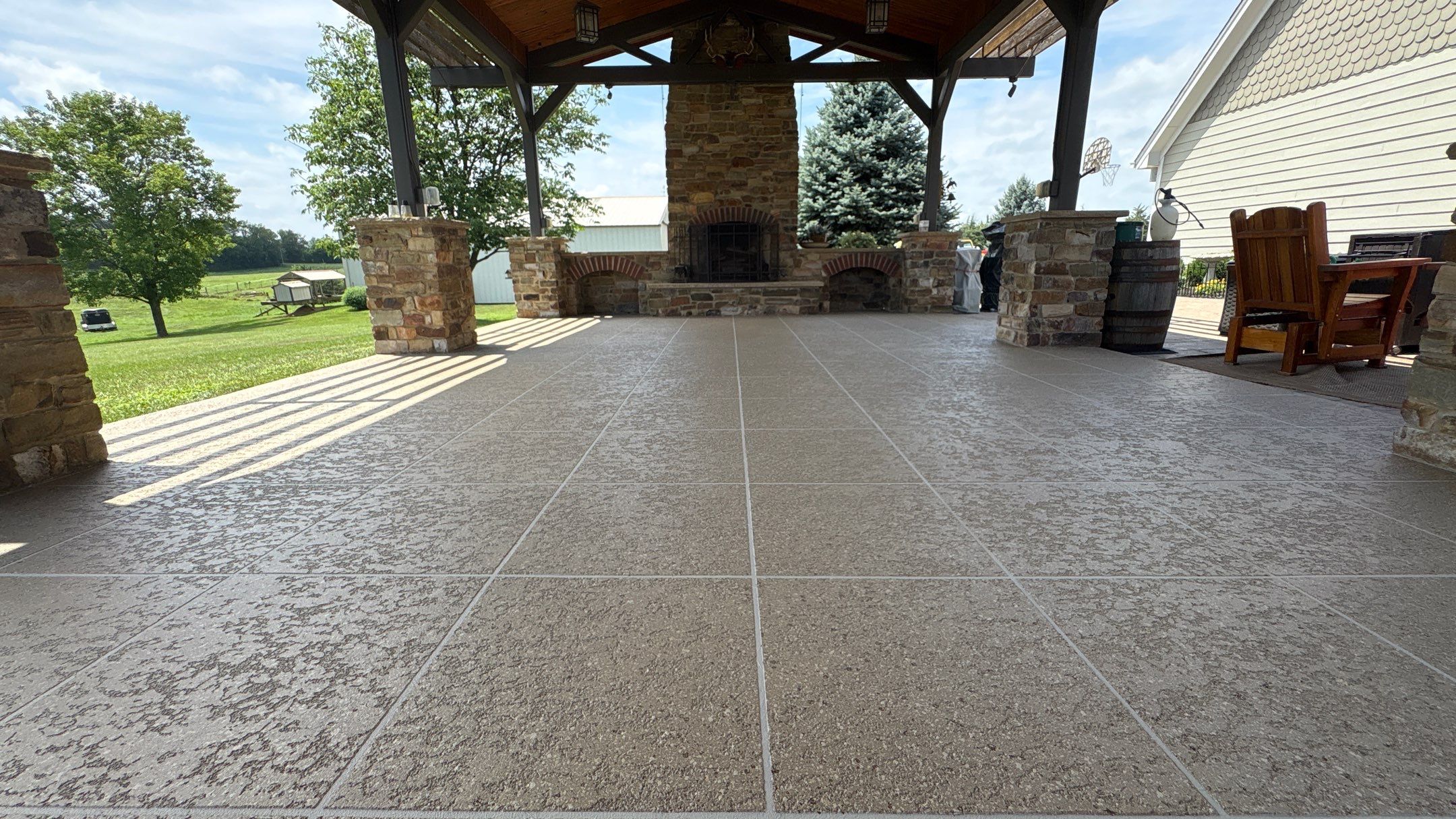 Custom Back Patio Resurface - Kearney, MO by Big Red Decorative Concrete, LLC