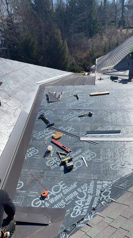 Standing Seam Metal Roof using Aluminum 032GA - Color Dark Bronze by CMNG LLC