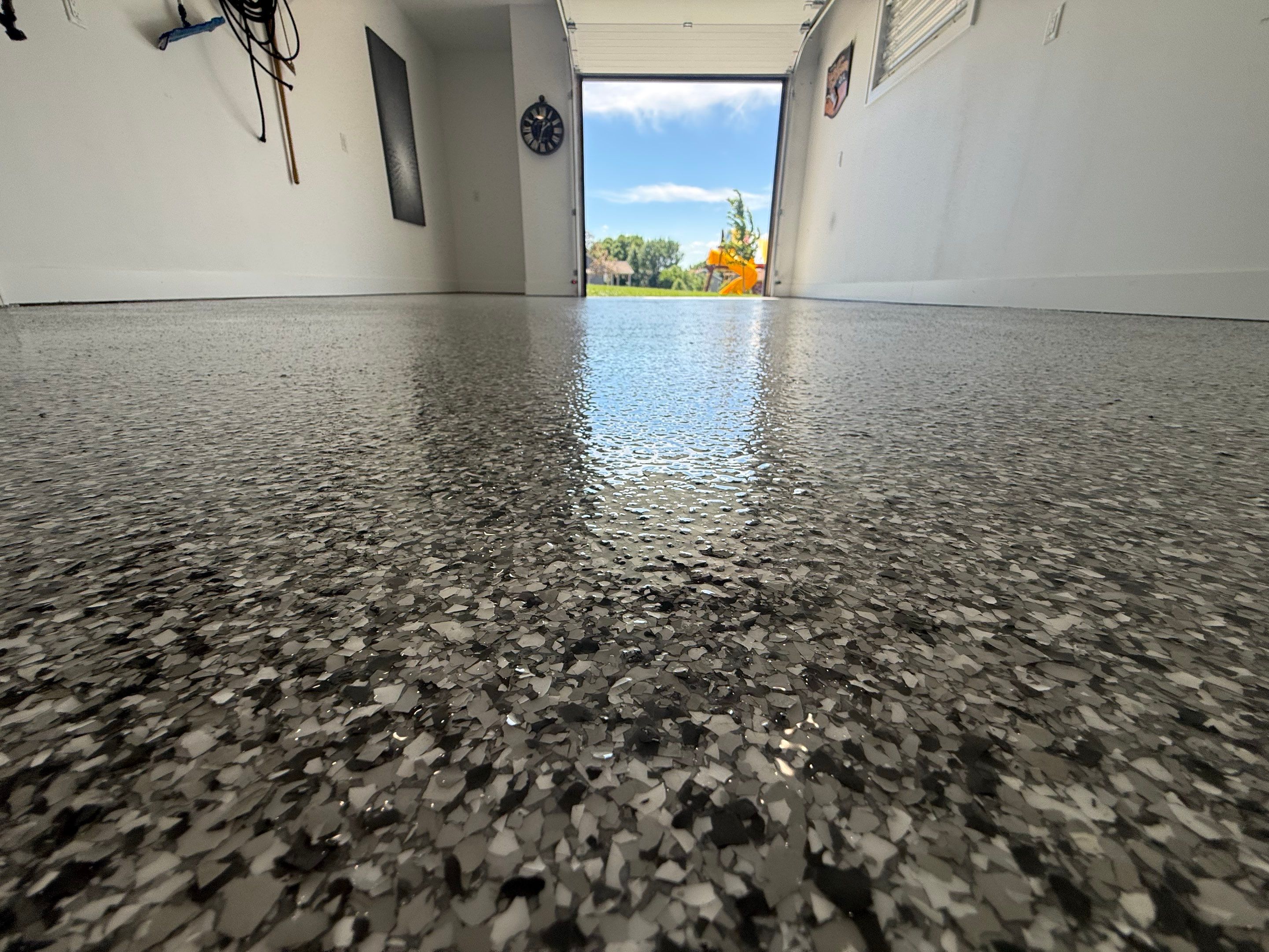 Gravel Flake Garage Floor Coating in Yankton by Select Painting, Coatings & Garage Cabinets