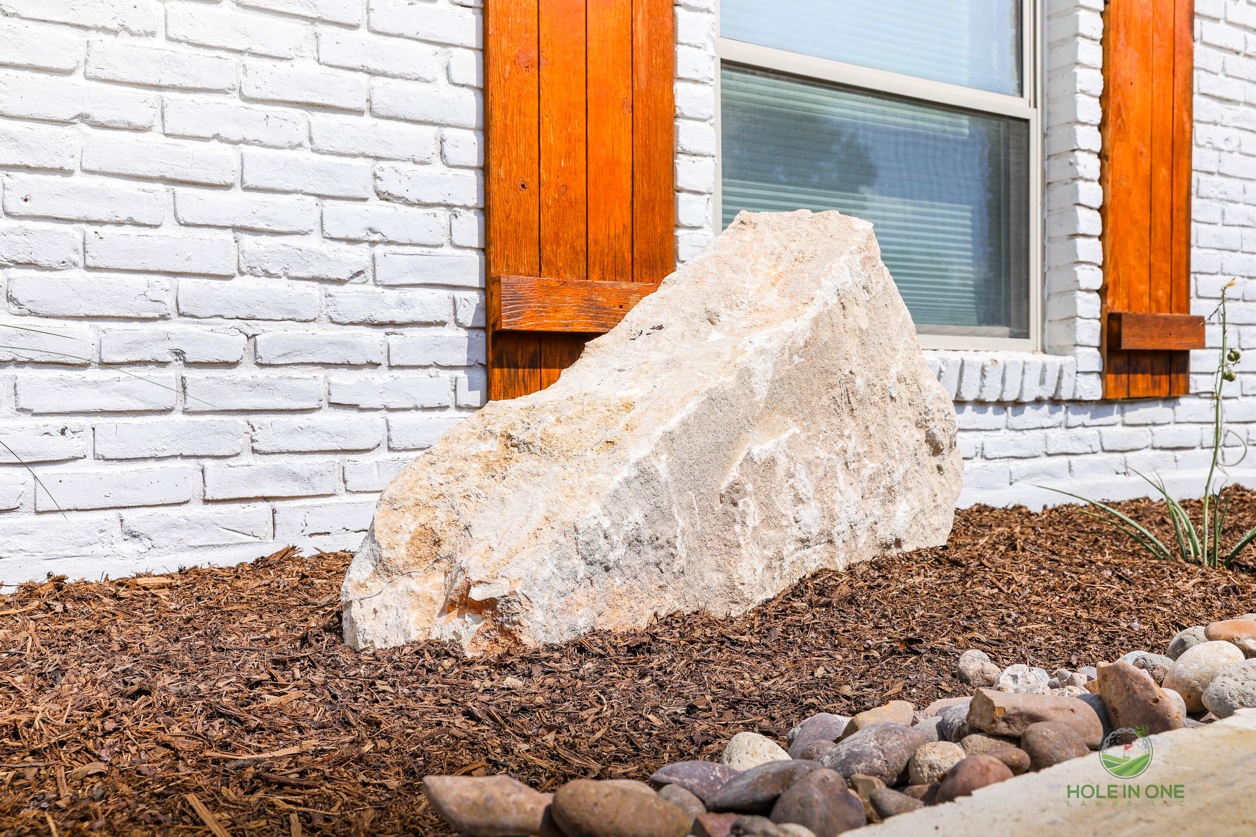 Front Paver Patio, Laredo Rock & Xeriscape Beds | Hollywood Park, San Antonio TX by Hole In One Lawns, LLC