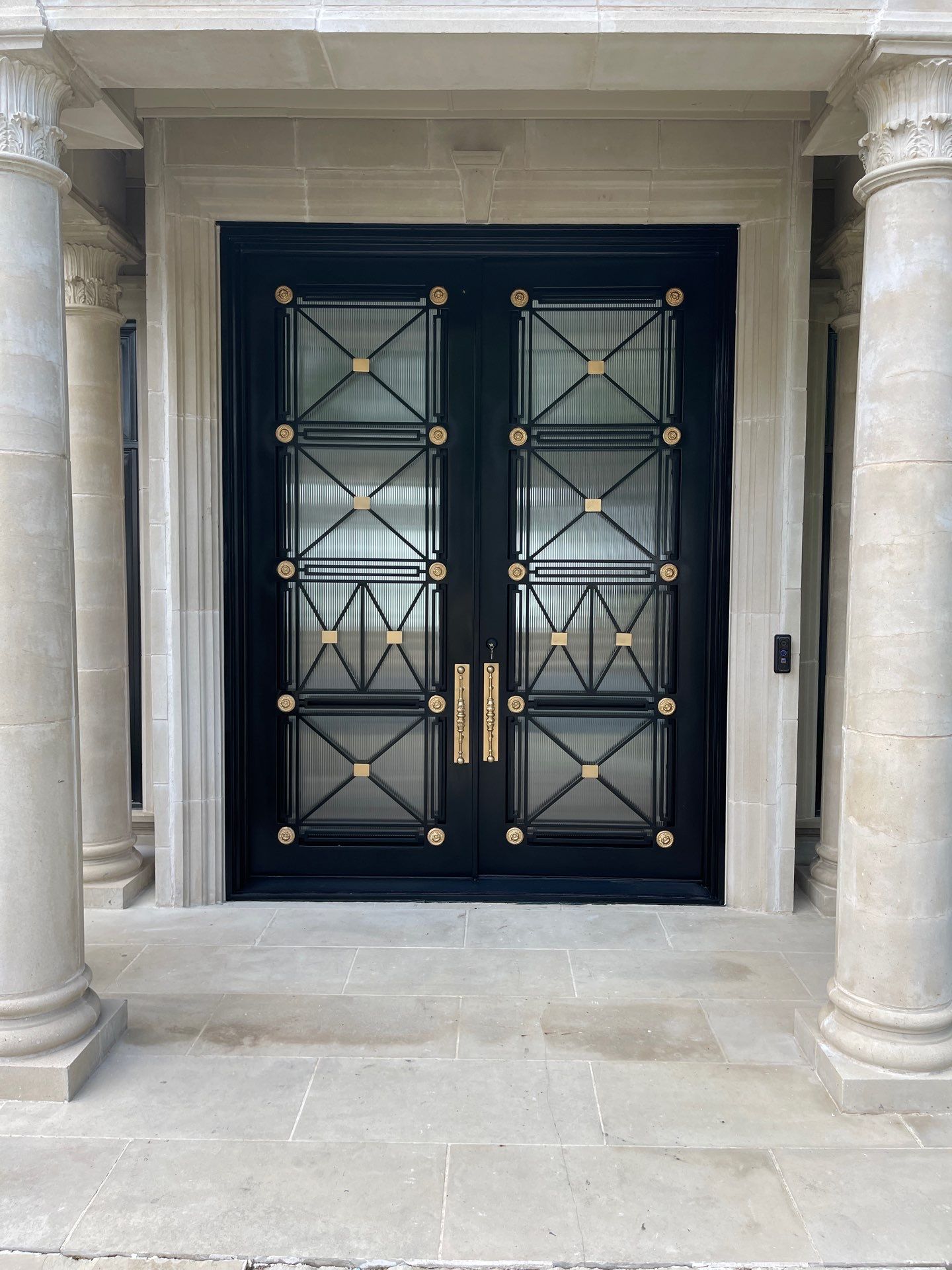 Modern Matte Black Front Door Installation in Dallas by Solara Custom Living