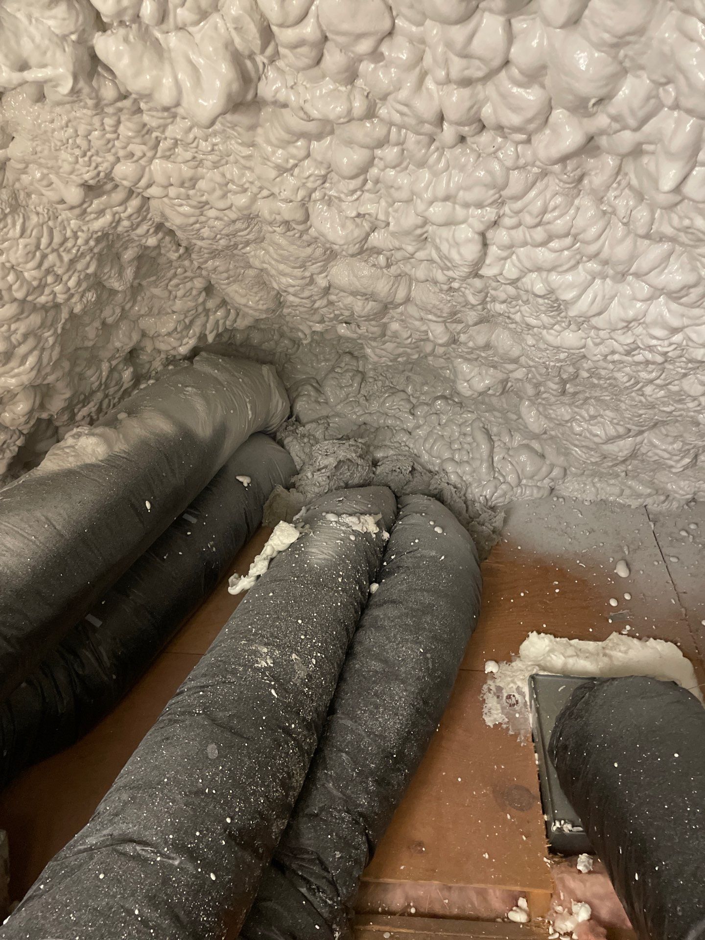 Attic Insulation using open cell spray foam by NYS Foam & Energy