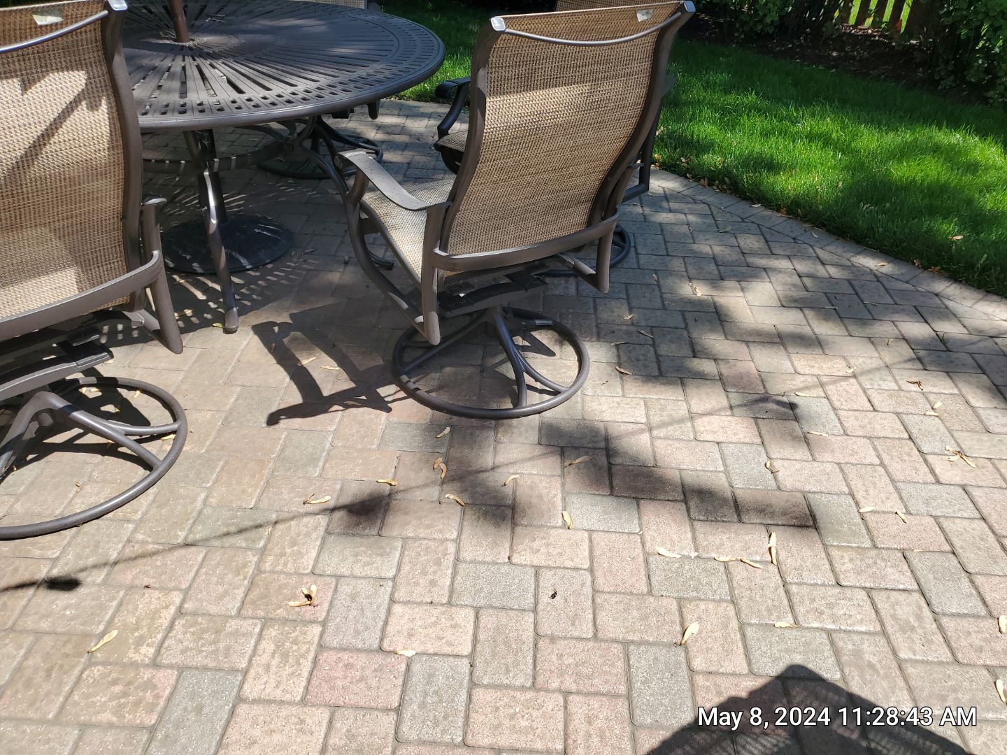 Brick paver clean, sand and seal.  using Surestrip sealant stripper by Northern Power Washing LLC.