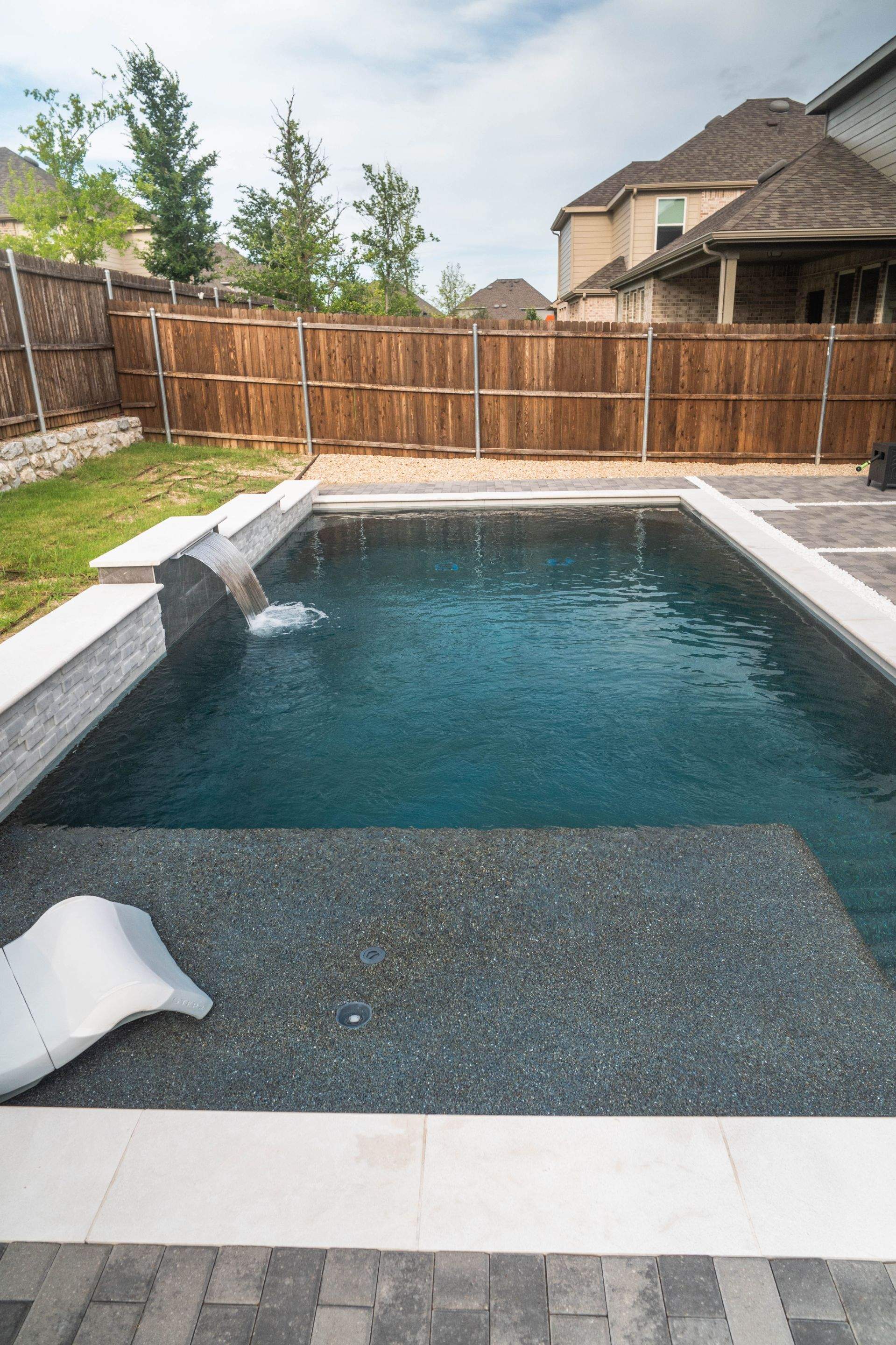 Geometric Pool with Pavers by Pinnacle Pools and Spas - DFW