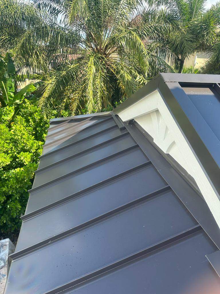 .040 Aluminum 1.5" Mechanical Seam Dark Bronze  by Total Roofing System The Metal Roof Experts