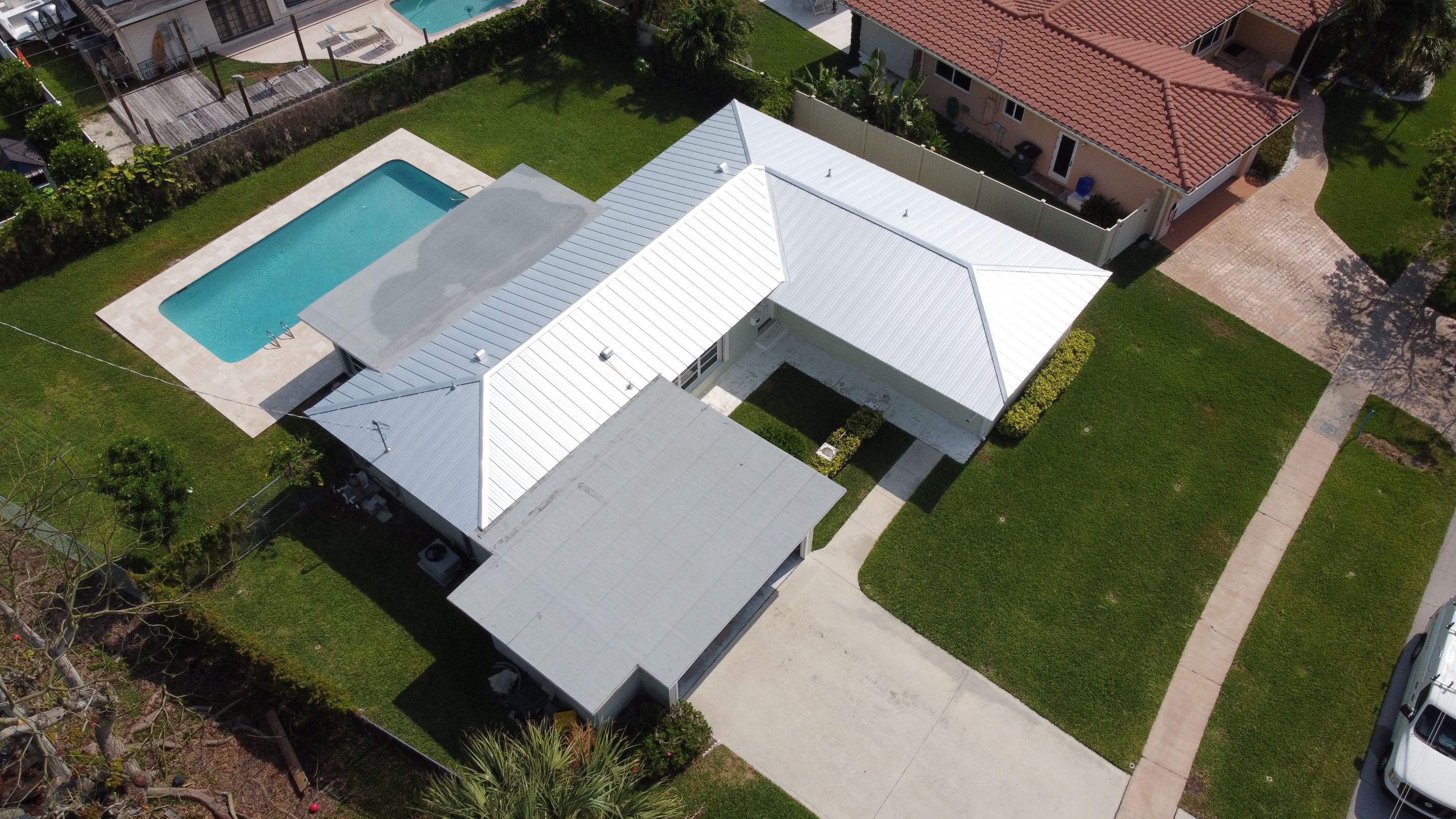 Residential Roofing Installation using 1" Nail strip metal roof by BLUES BROTHERS ROOFING