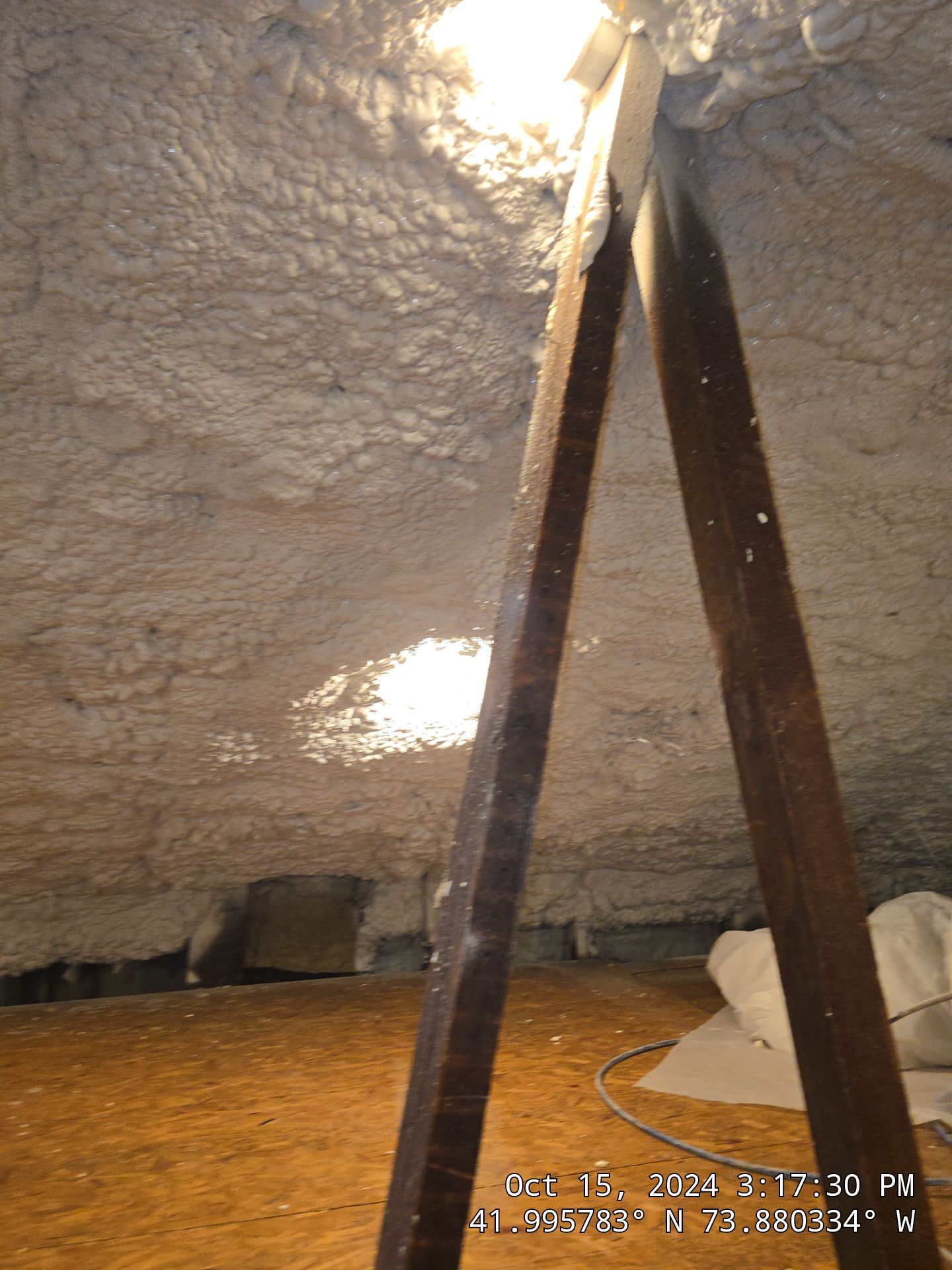 Attic Insulation using open cell spray foam by NYS Foam & Energy