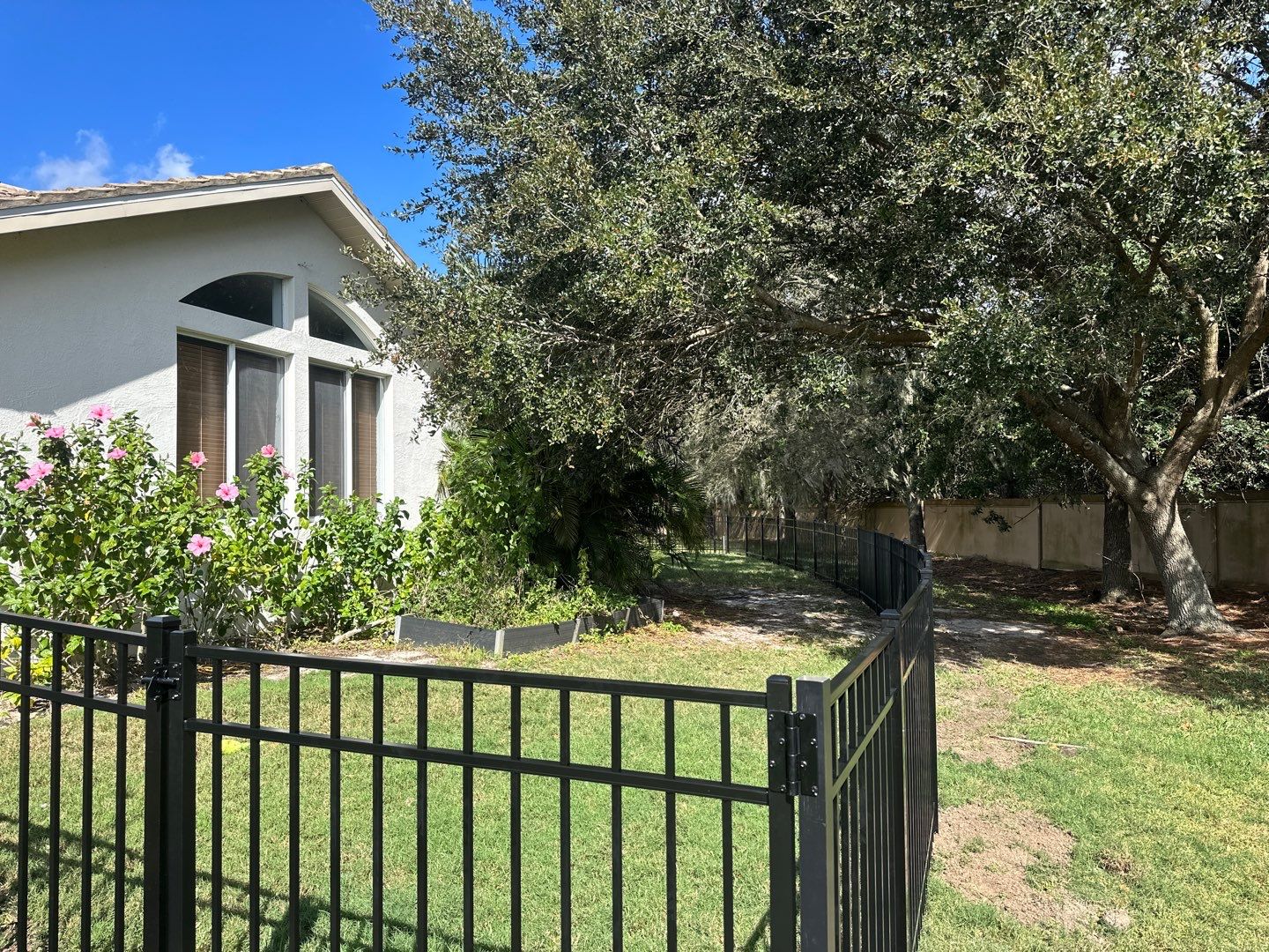 Aluminum Fence Installation using Black 3 Rail Aluminum Fence by Asap fence and gates, LLC