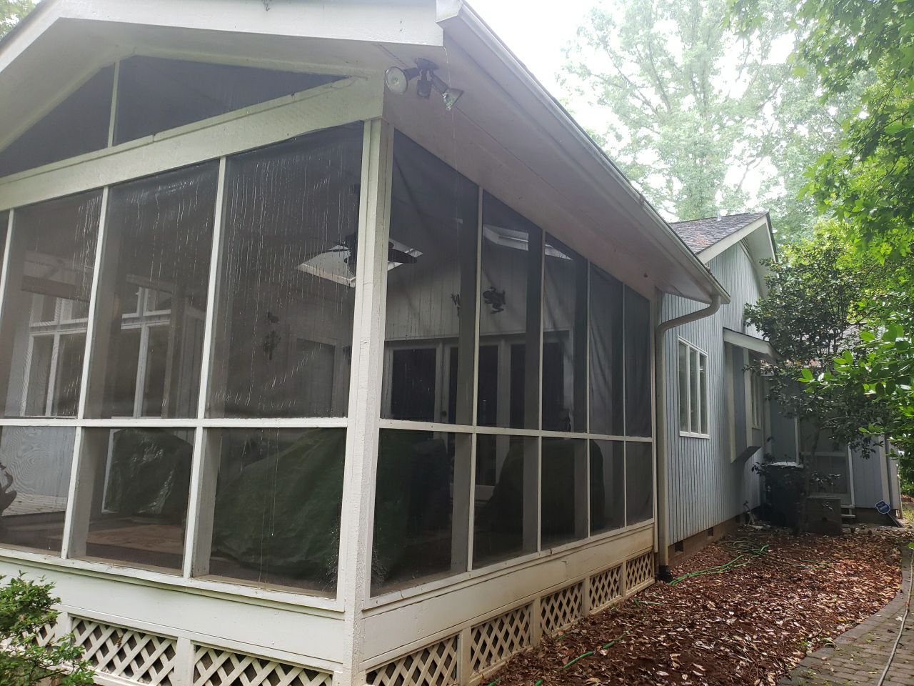 Deck clean using cleaner by G&H Home Tech Pros LLC