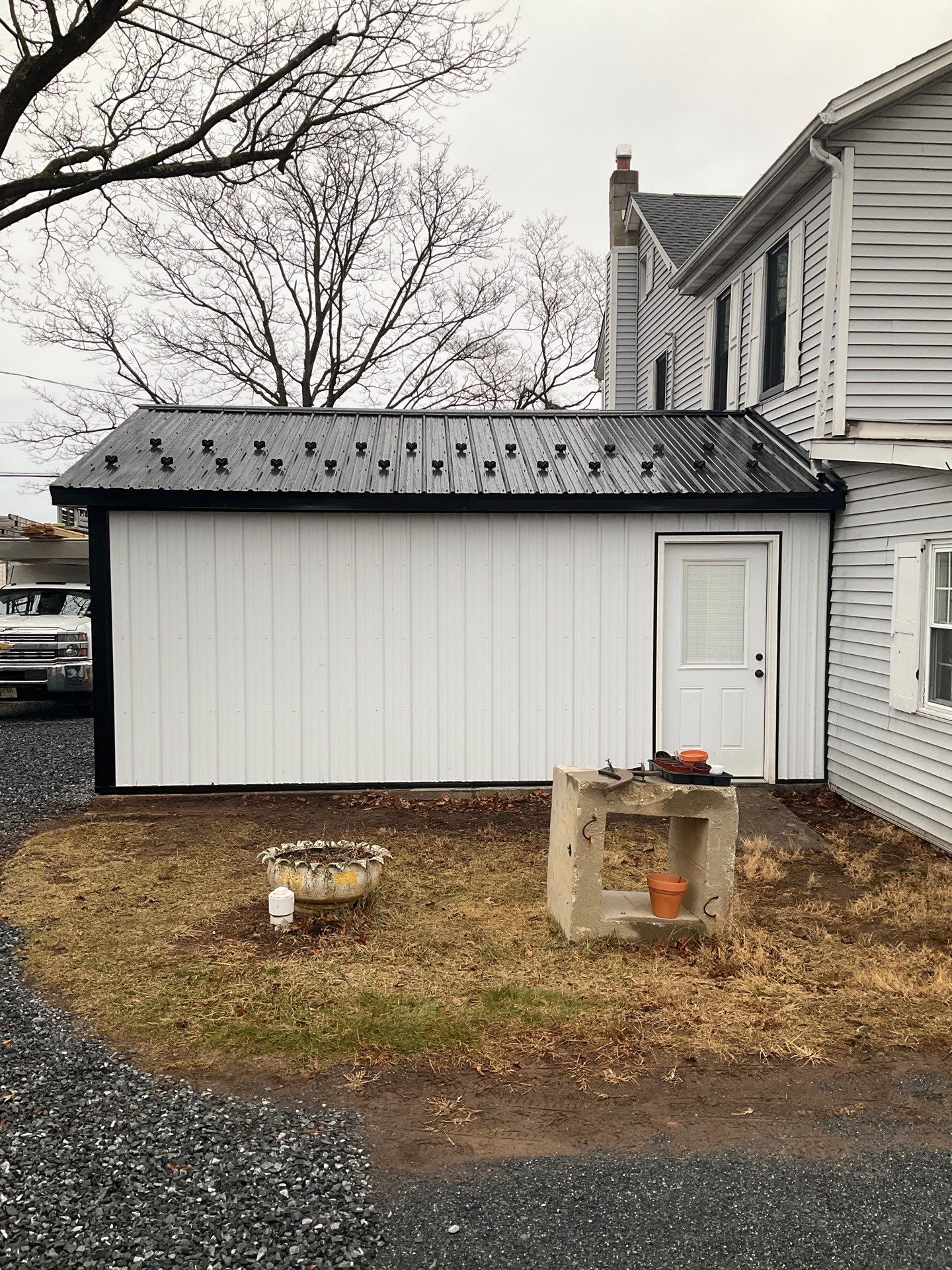 Carport Enclosure with Metal Siding and Roofing in Halifax