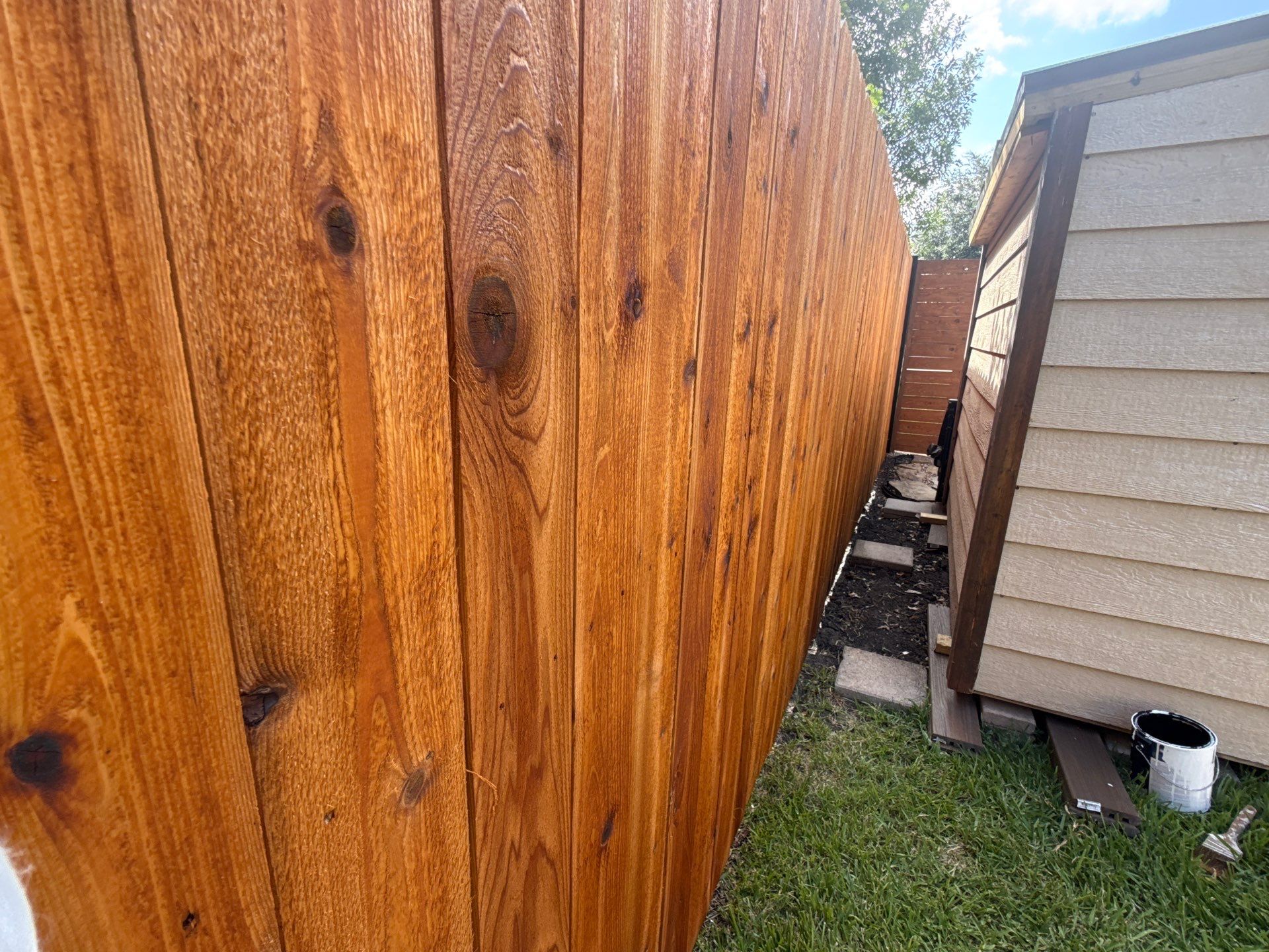 Cedar Privacy Fence Staining and Protection in Pflugerville by Rhino Home Care