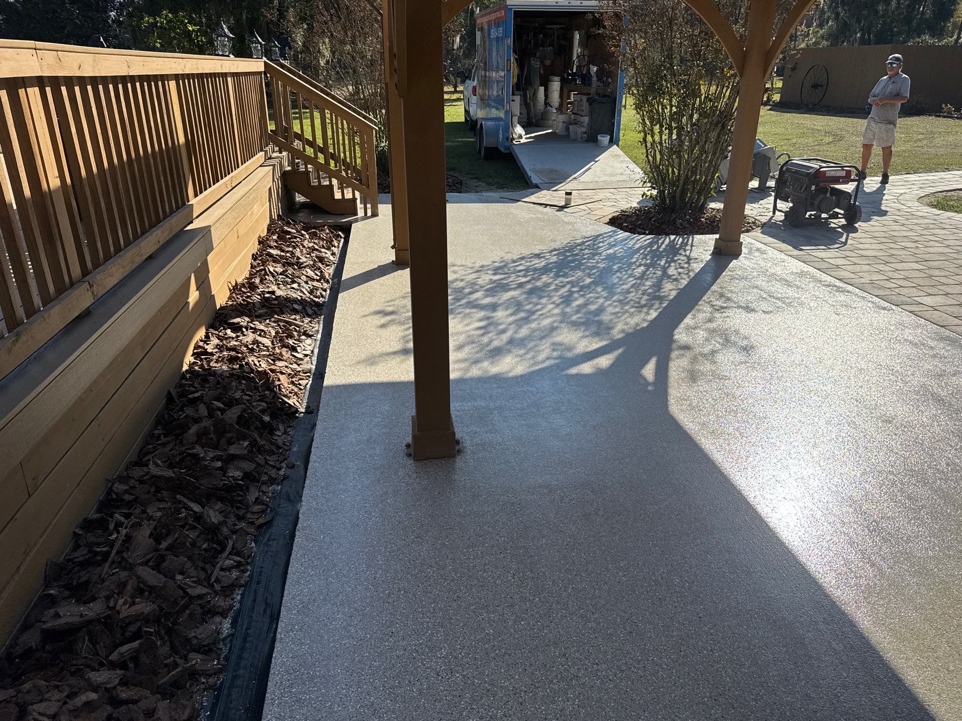 Patio  in Newberry, FL in Hybrid Claystone by Cross Creek Concrete Coatings